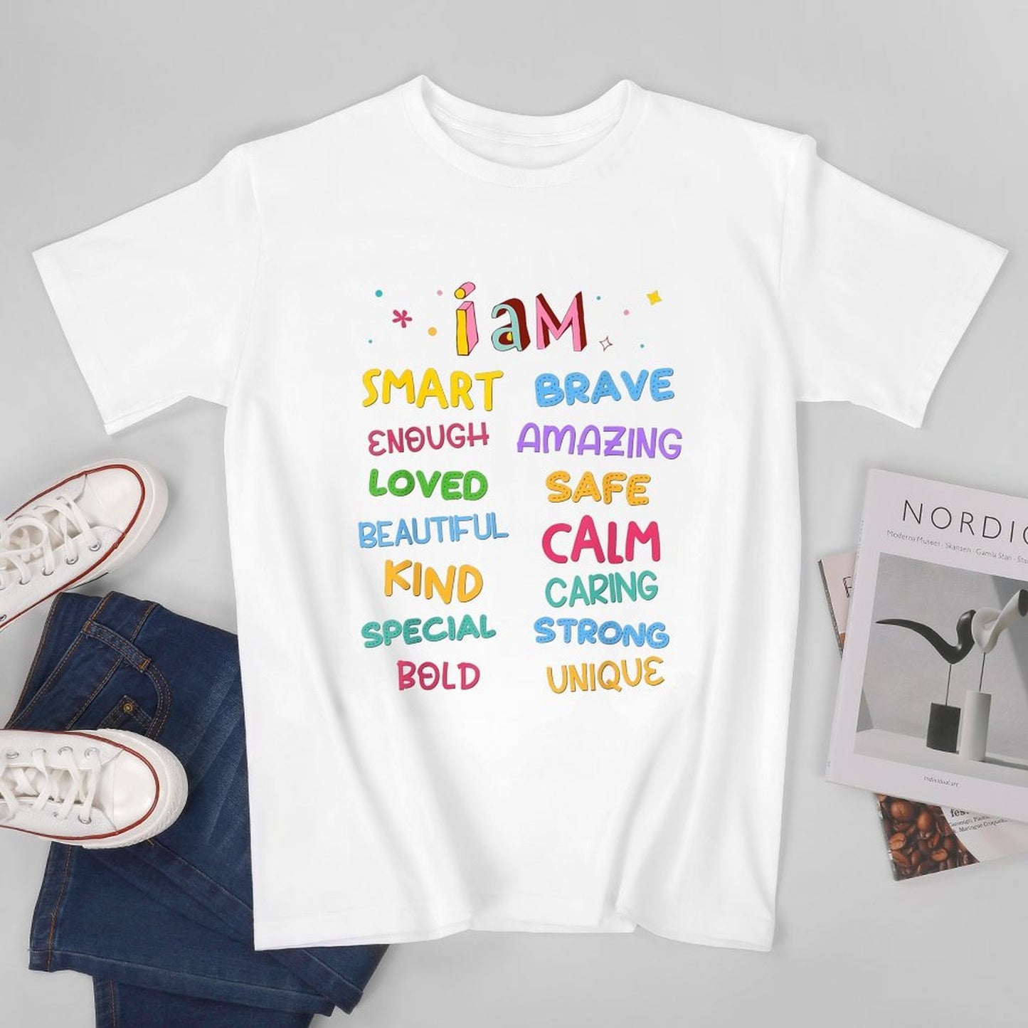 Inkmay Casual Cotton T-shirt Colorful Tie Dye Flowers And Glasses Unisex T-shirtCrisp Print ComfortFit T-Shirt