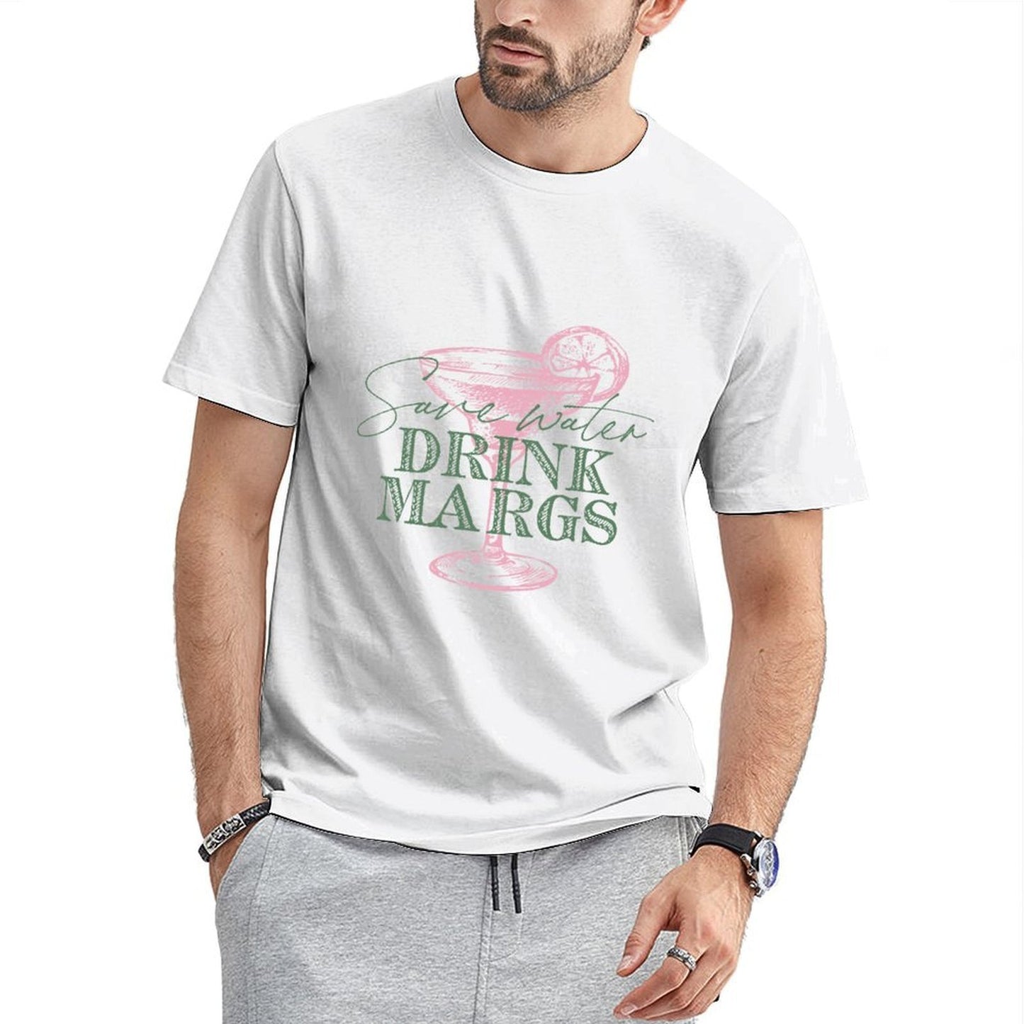 Inkmay Casual Cotton T-shirt Abstract Floral Design With Pink Elements Unisex T-shirtClassic Sharp T-Shirt