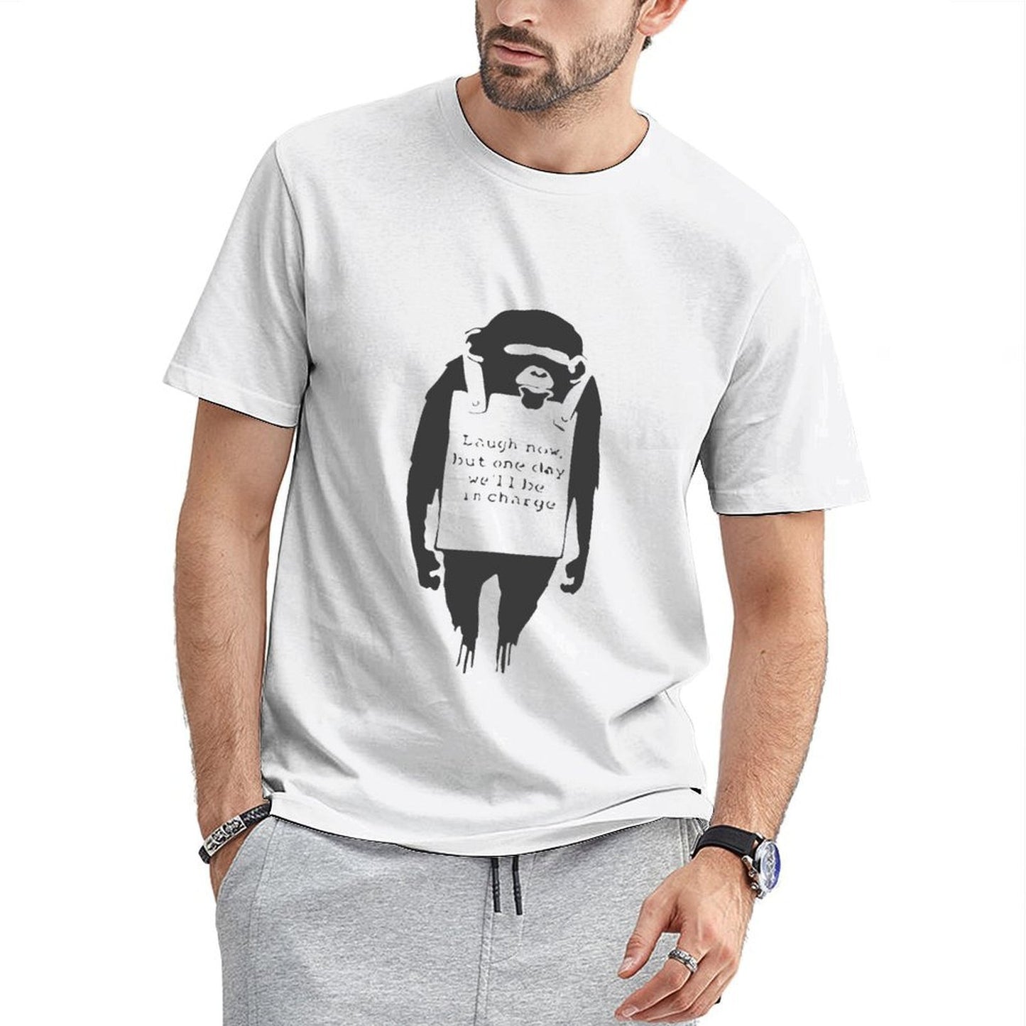 Inkmay Casual Cotton T-shirt Solid Gray Background Minimalist Design Unisex T-shirtRelaxFit T-Shirt
