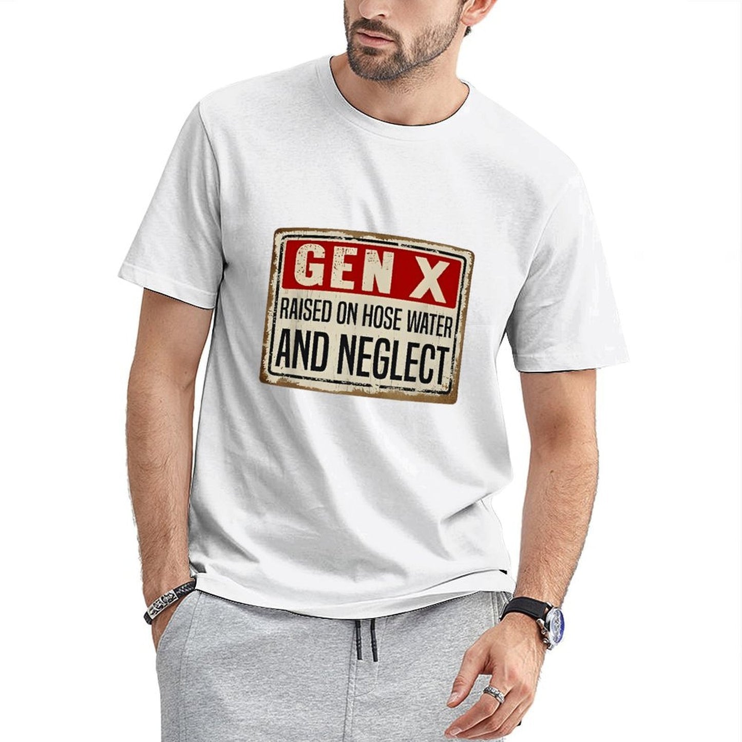 Inkmay Casual Cotton T-shirt Card Design With Red Crosses Unisex T-shirtHeritage Fitted T-Shirt
