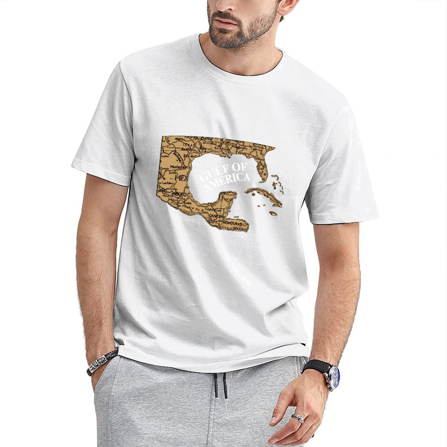 Inkmay Casual Cotton T-shirt Map Of Central America And Unisex T-shirtSlim Fit TrueStyle T-Shirt