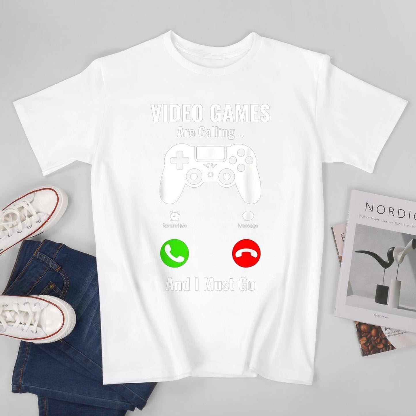 Inkmay Casual Cotton T-shirt Video Games Are Calling And Must Unisex T-shirtClean Edges Standard T-Shirt