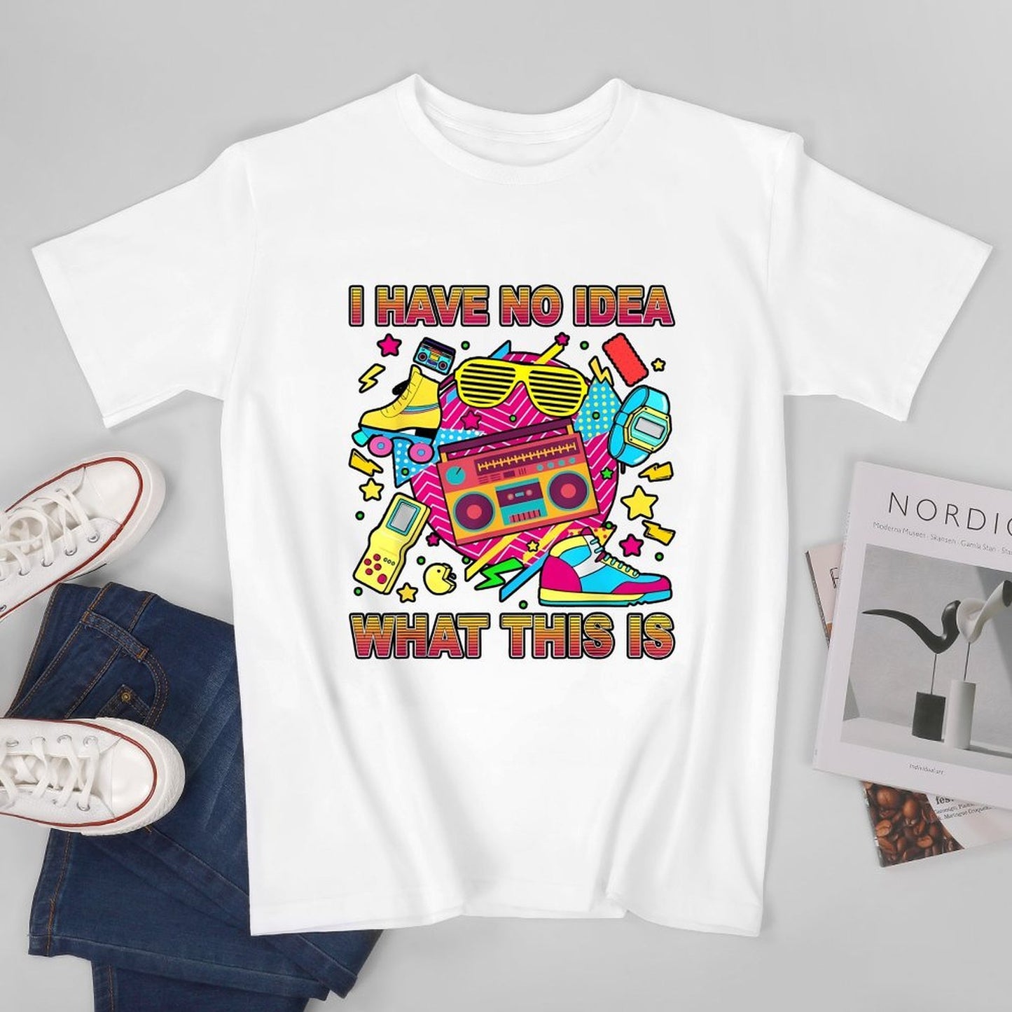 Inkmay Casual Cotton T-shirt Bright Retro Design With Bold Colors Unisex T-shirtEverydayComfort Modern T-Shirt