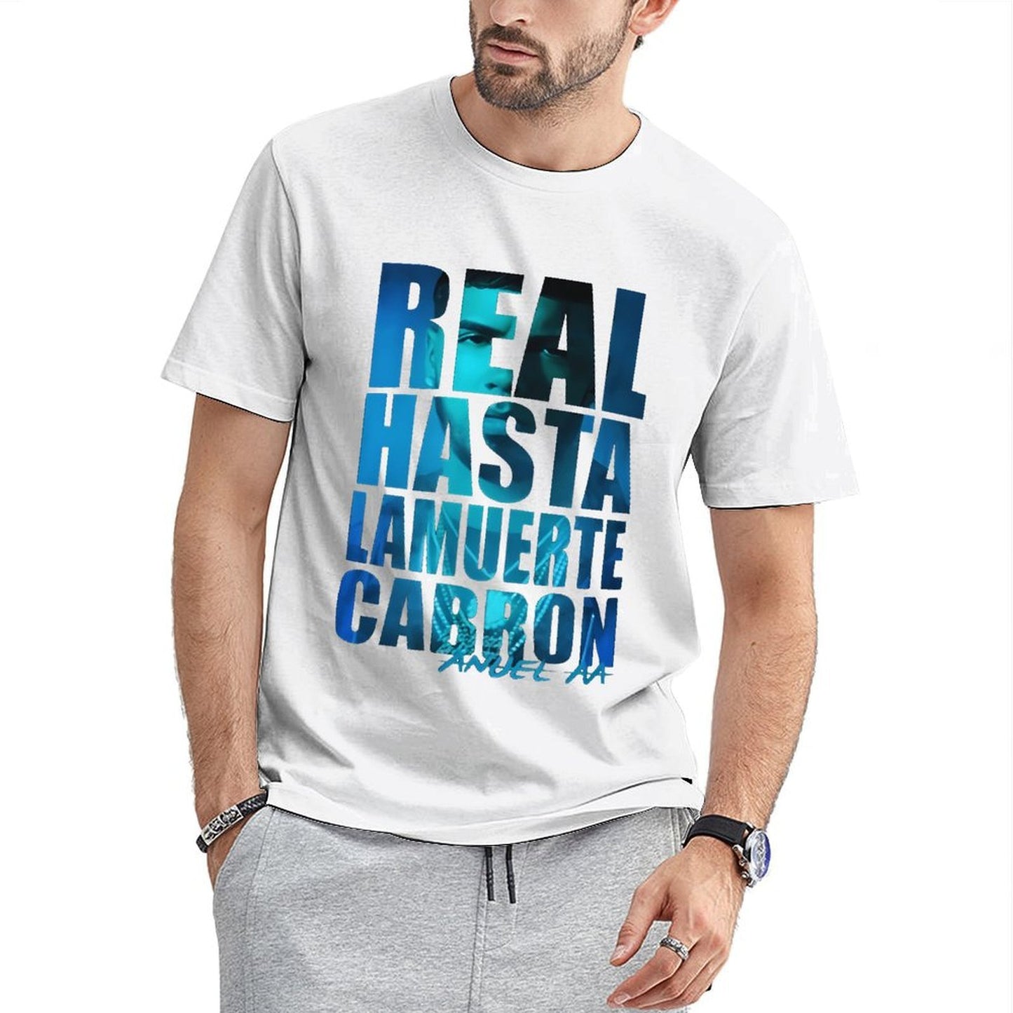 Inkmay Casual Cotton T-shirt Real Hasta La Muerte Carbon Unisex T-shirtEasyStyle V-Neck T-Shirt