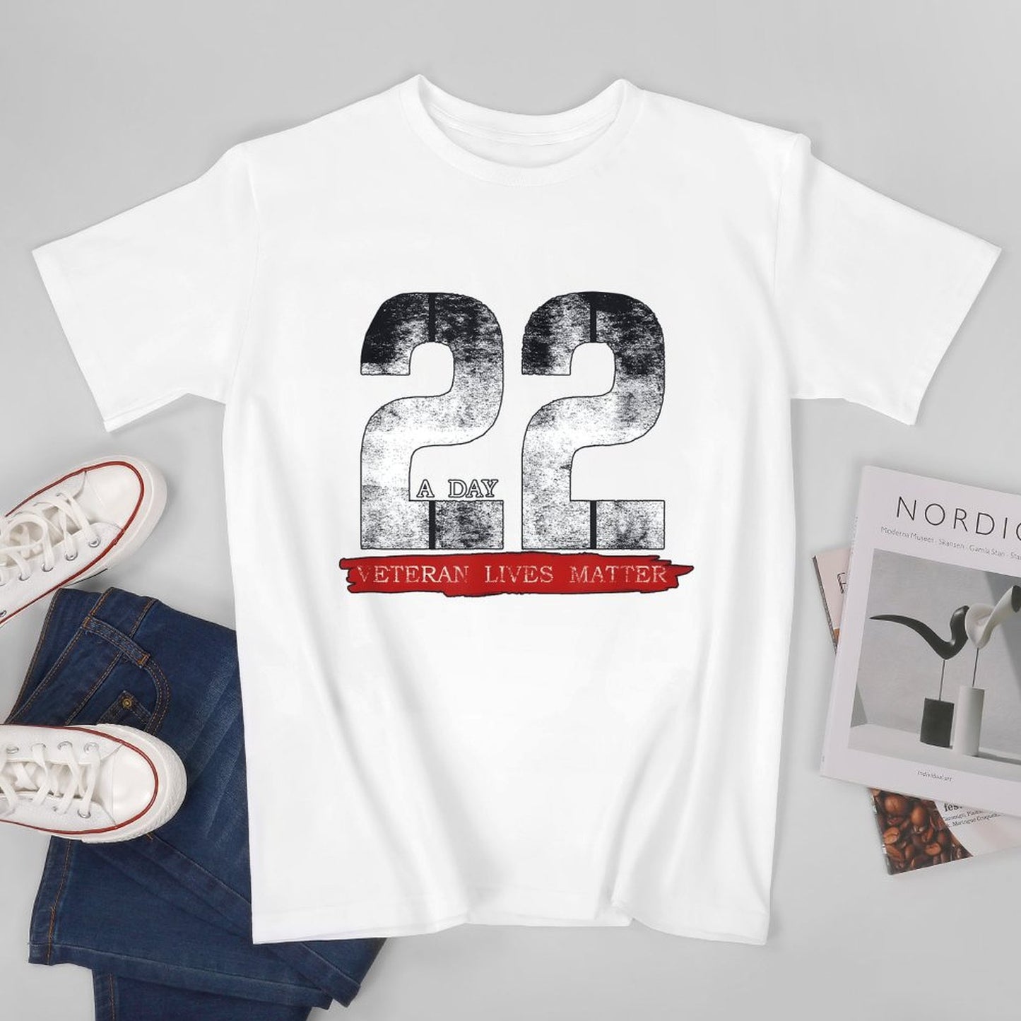Inkmay Casual Cotton T-shirt A Day Twenty Two Veteran Lives Unisex T-shirtTrueStyle ActiveStyle T-Shirt