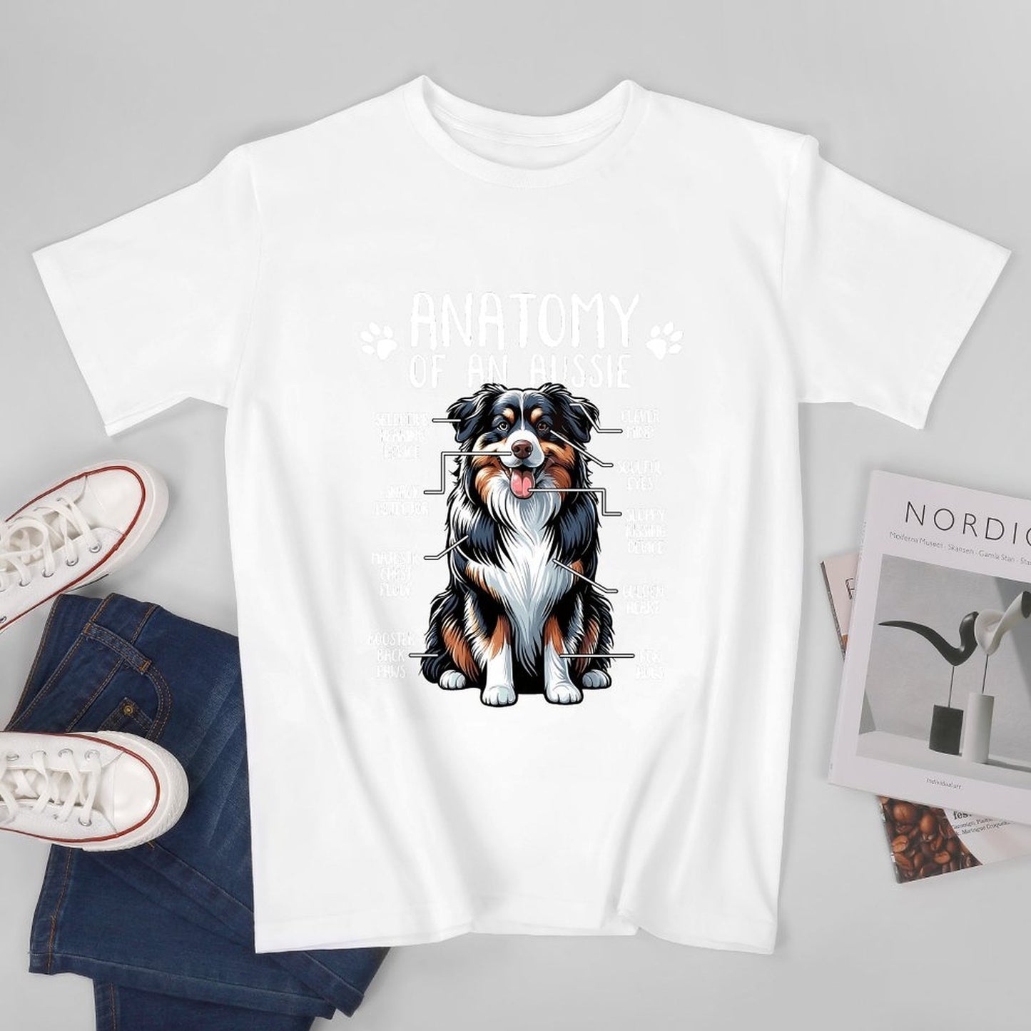 Inkmay Casual Cotton T-shirt Dog With Colorful Fur Pattern Unisex T-shirtEdition SimpleFit T-Shirt