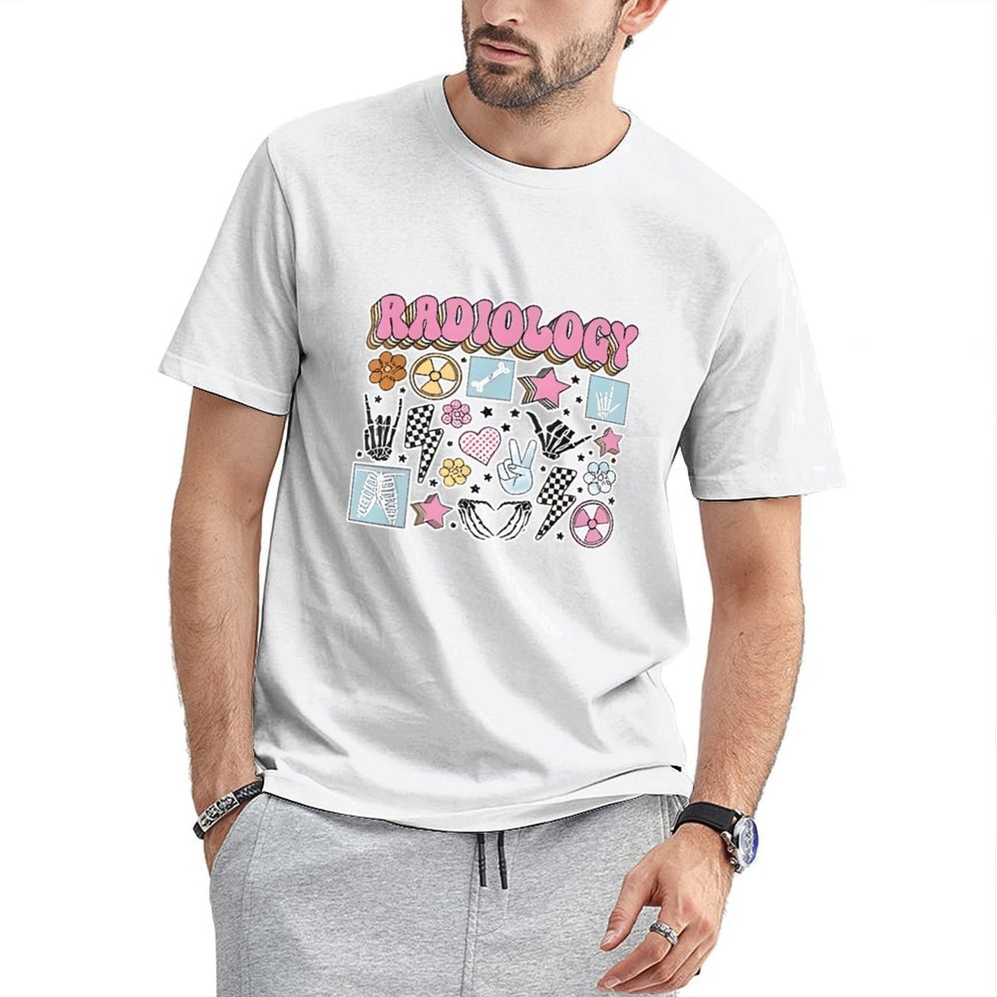 Inkmay Casual Cotton T-shirt Radiology Stickers With Various Designs Unisex T-shirtSlim Fit Long Lasting T-Shirt