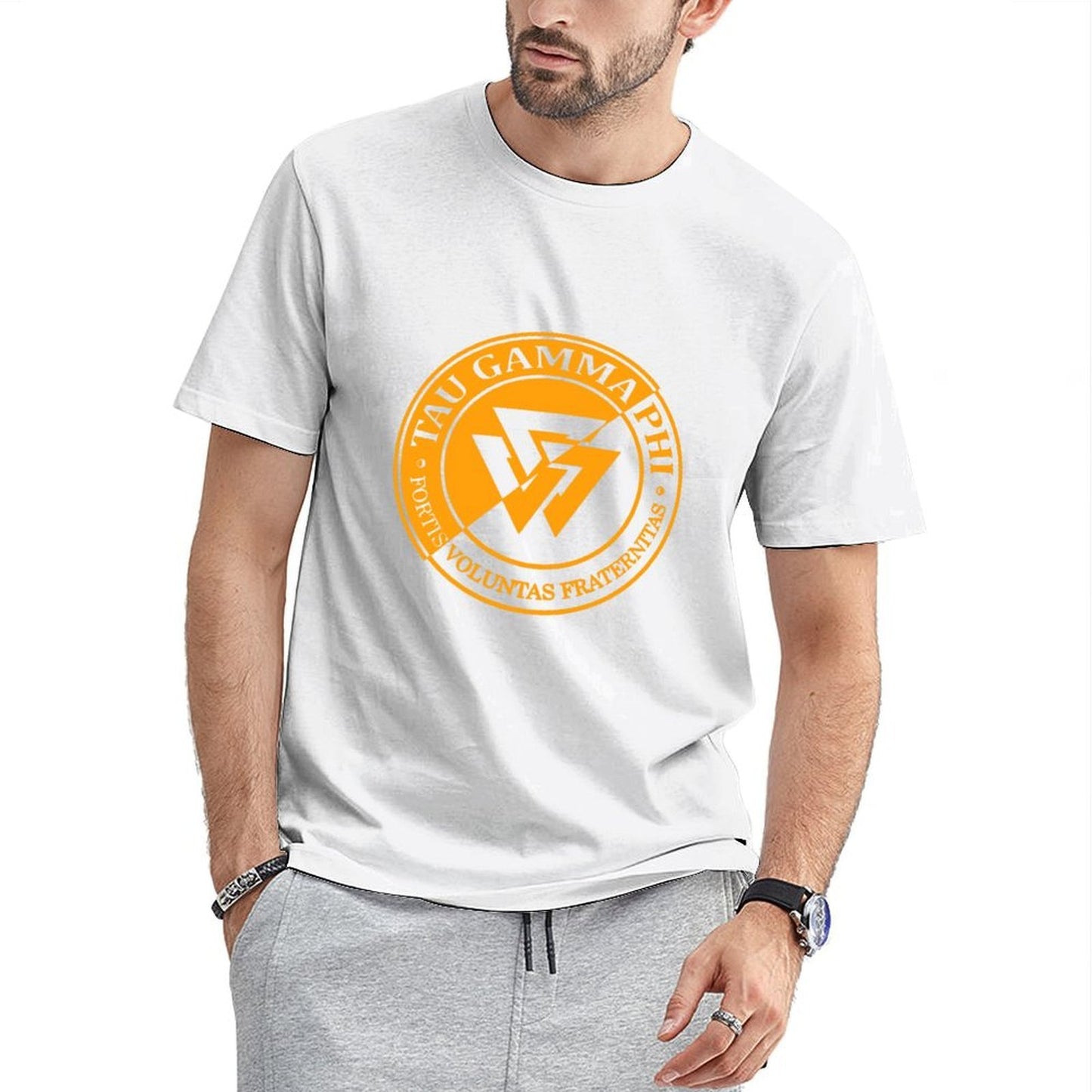 Inkmay Casual Cotton T-shirt Solid Orange Background No Patterns Unisex T-shirtRegular TrueFit T-Shirt