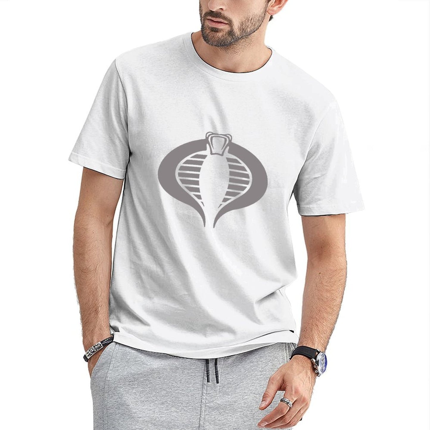 Inkmay Casual Cotton T-shirt Solid Gray Background With White Squares Unisex T-shirtReliable LifestyleLine T-Shirt