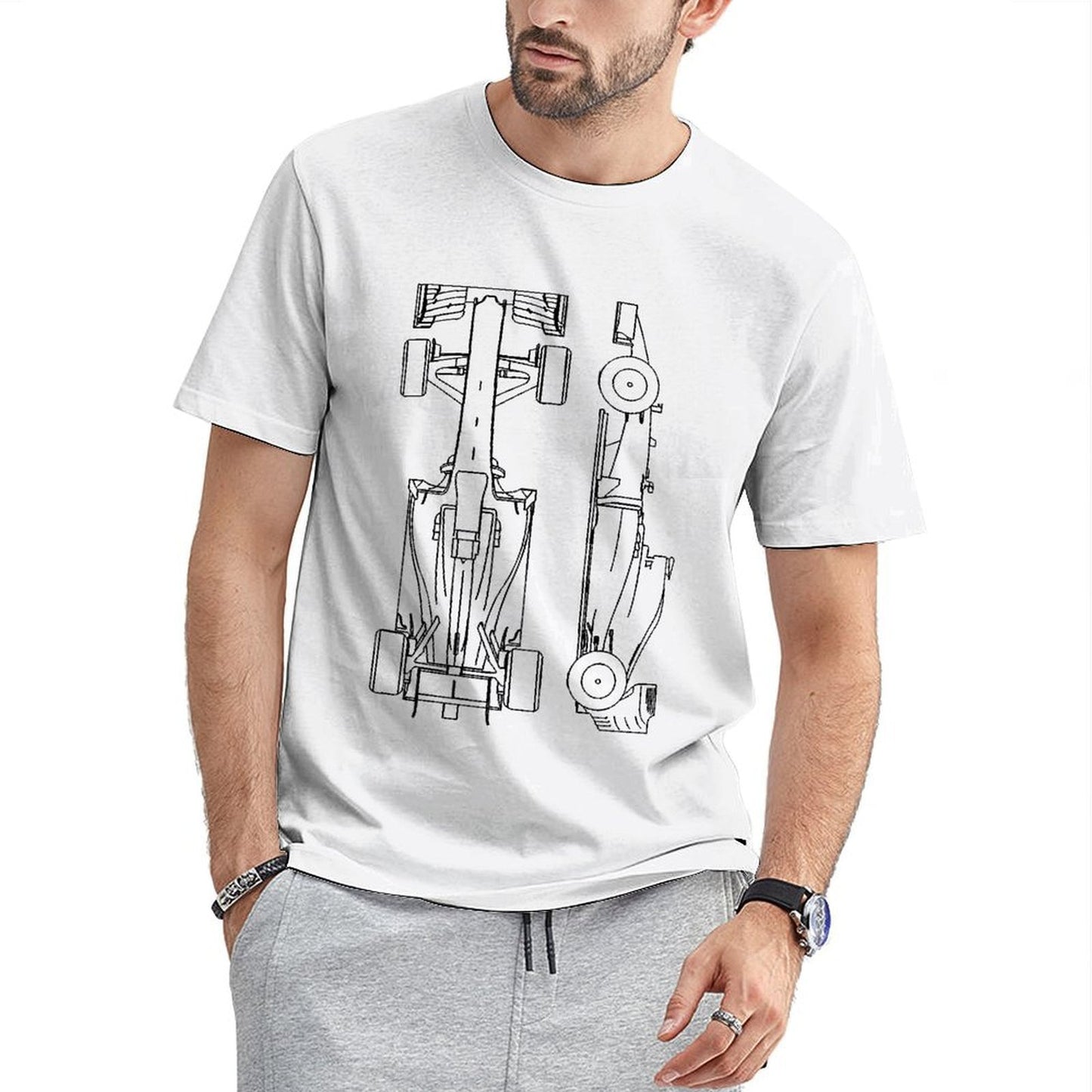 Inkmay Casual Cotton T-shirt Abstract Floral Design With Bold Colors Unisex T-shirt