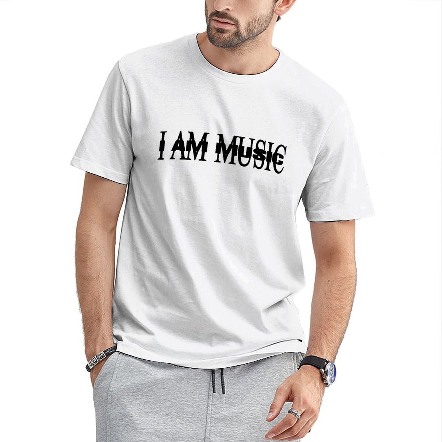 Inkmay Casual Cotton T-shirt Fake Broke Living Flex Bold Design Unisex T-shirtSimpleFit Relaxed T-Shirt