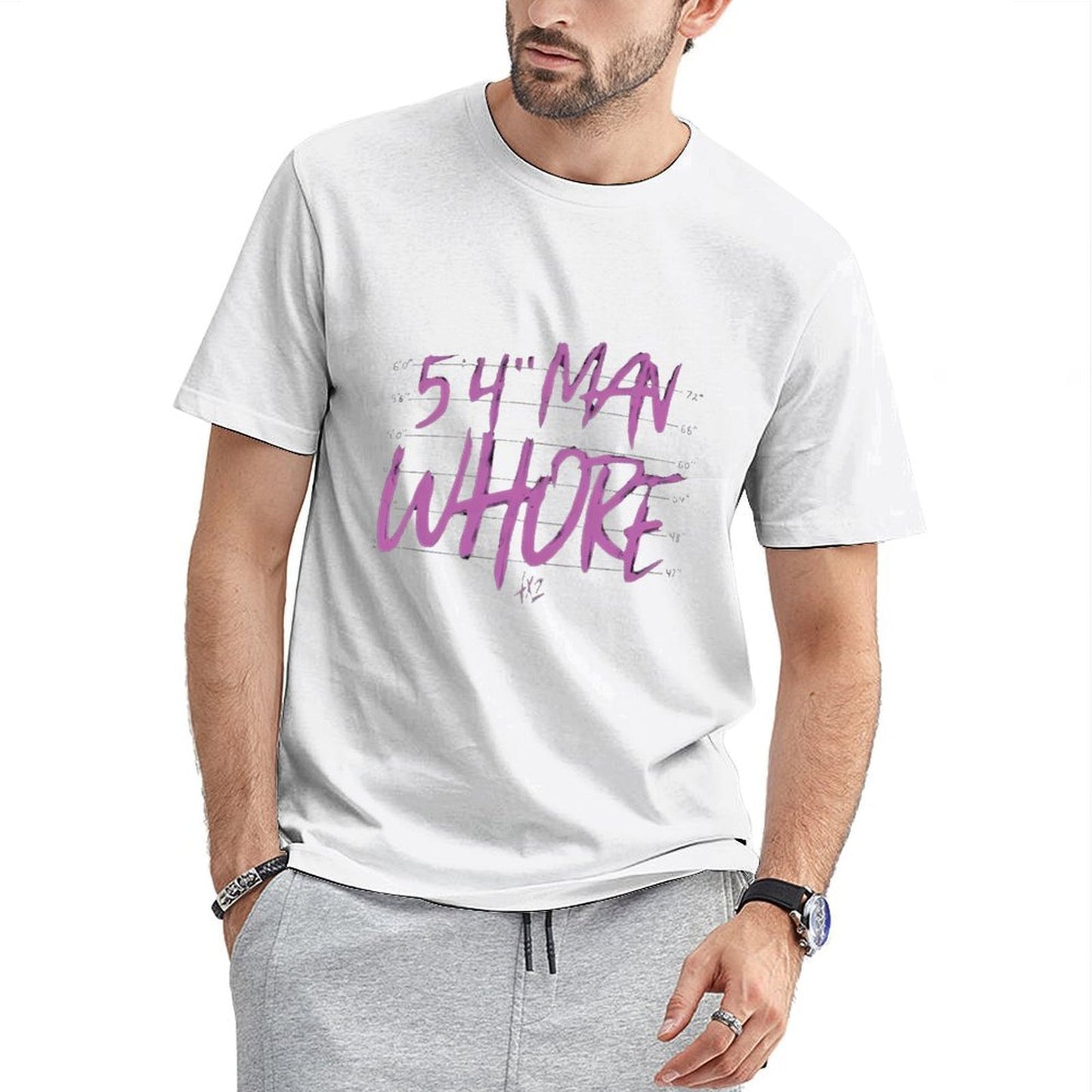 Inkmay Casual Cotton T-shirt Purple Text On Black Background Art Unisex T-shirtSoftstyle Crewneck T-Shirt