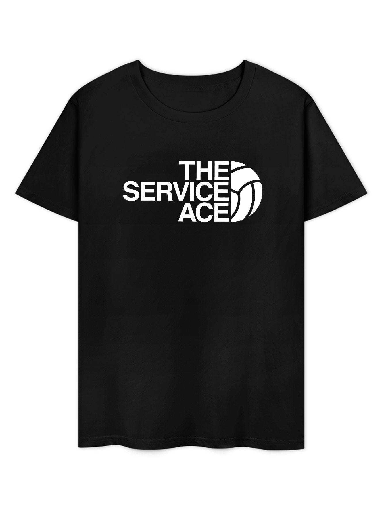 Inkmay Casual Cotton T-shirt The Service Ace Logo Design Artwork Unisex T-shirtSmooth EasyStyle T-Shirt