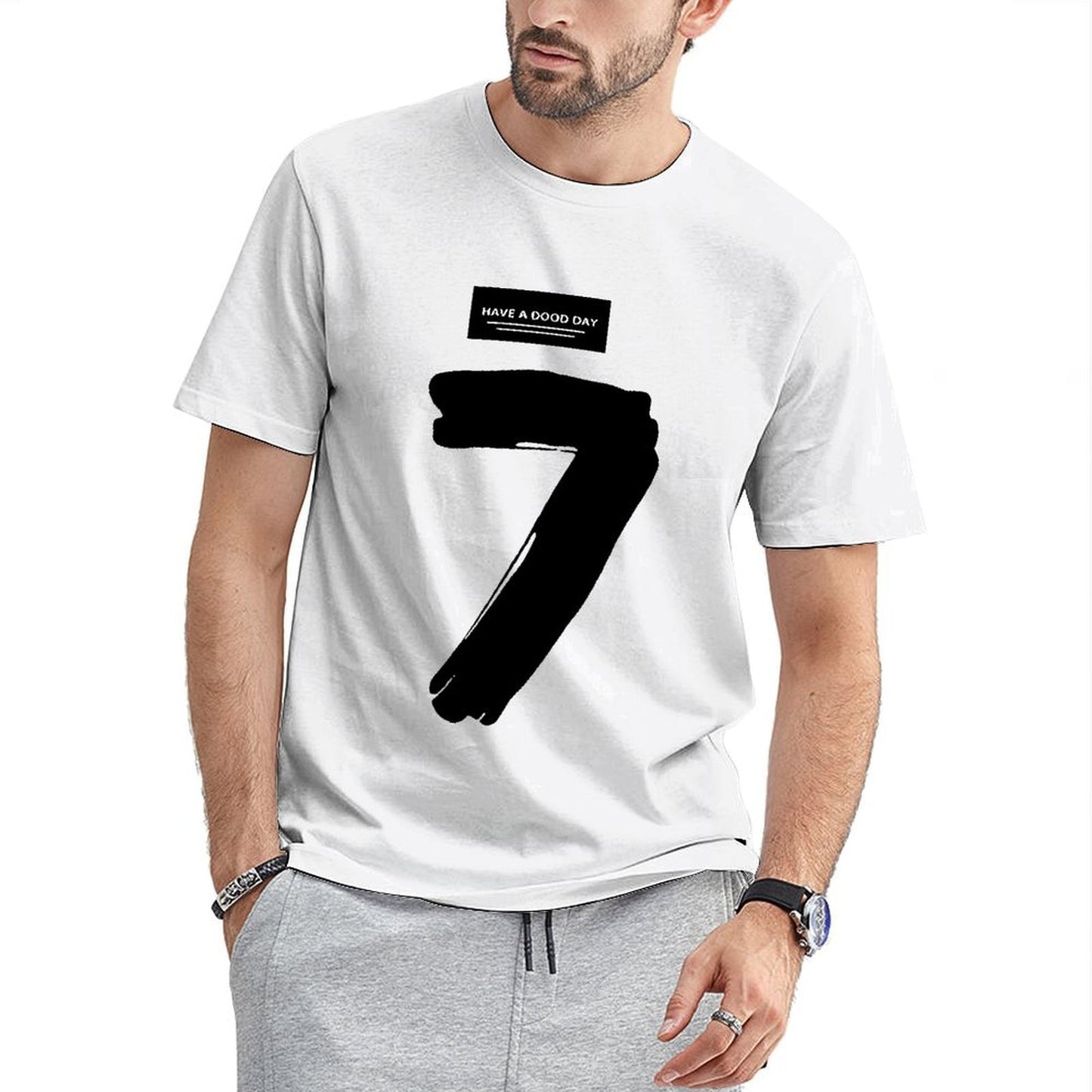 Inkmay Casual Cotton T-shirt Have A Dood Day Print Design Unisex T-shirtLifestyle Print-Ready T-Shirt