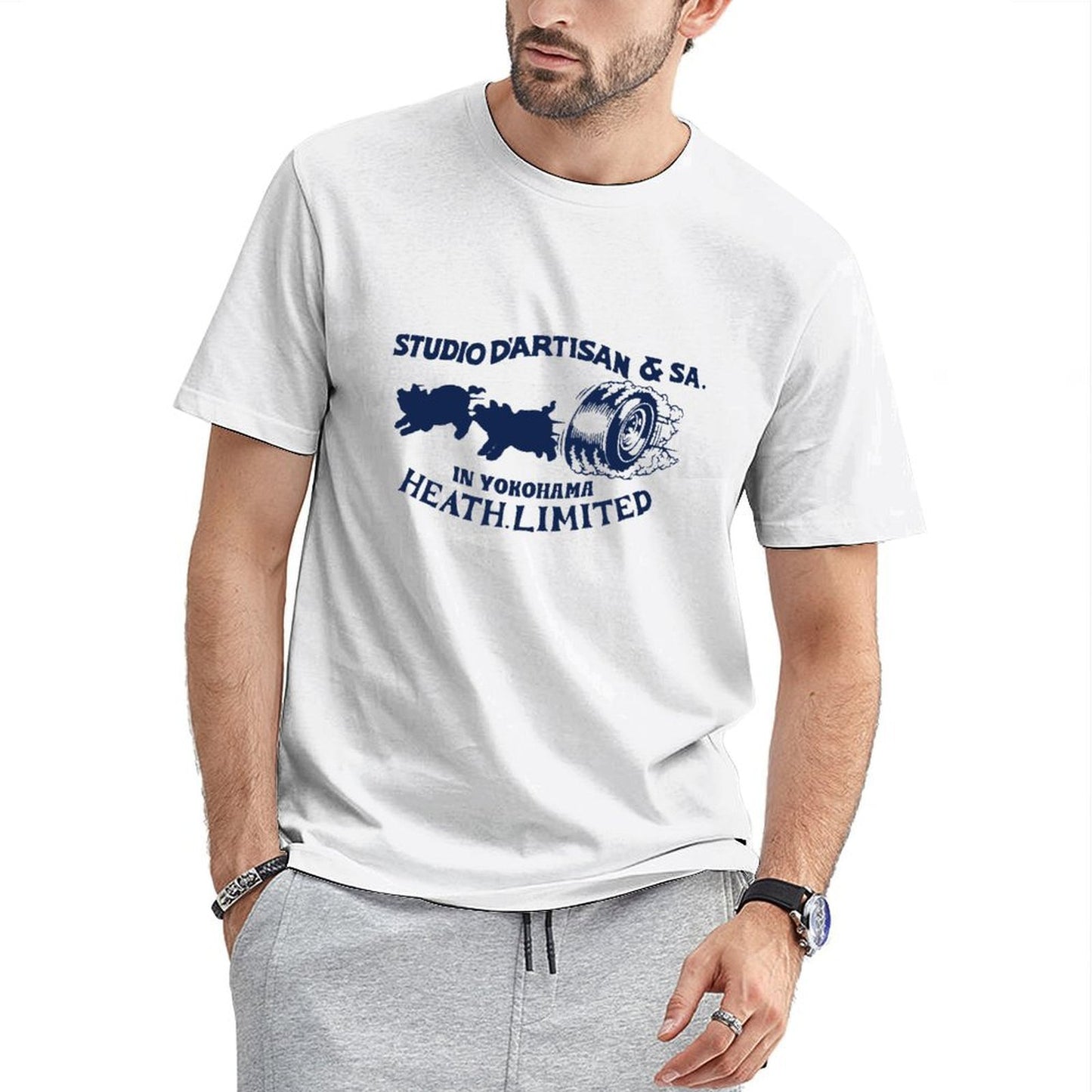 Inkmay Casual Cotton T-shirt Studio D Artisan Sa In Yokohama Unisex T-shirtPremiumSeries Retro T-Shirt