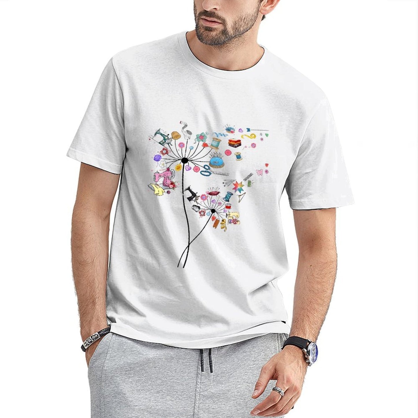 Inkmay Casual Cotton T-shirt Stylish Craft Items On Abstract Background Unisex T-shirt