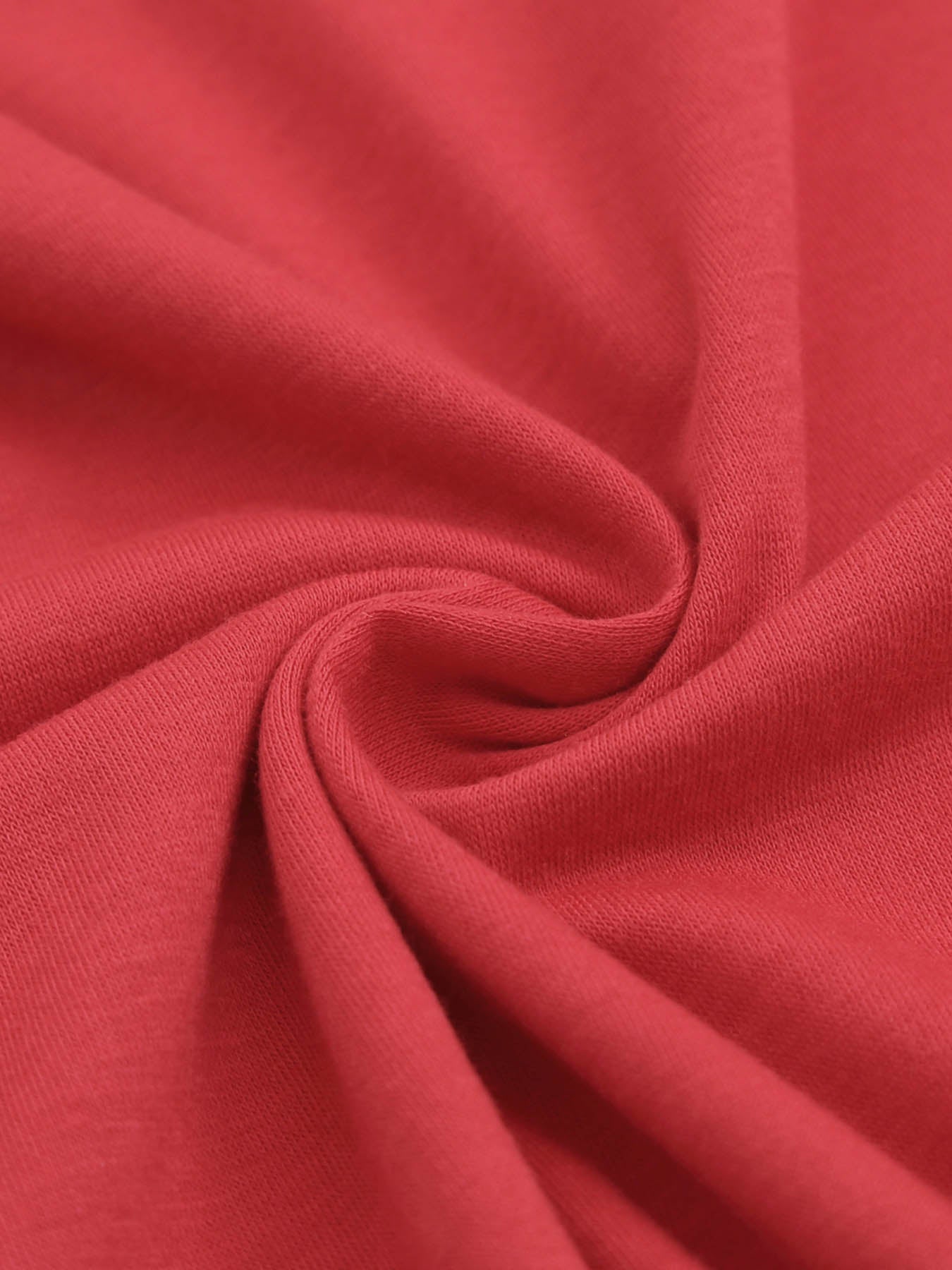 Custom Red Comfortable Crew Neck Long Sleeve T-Shirt