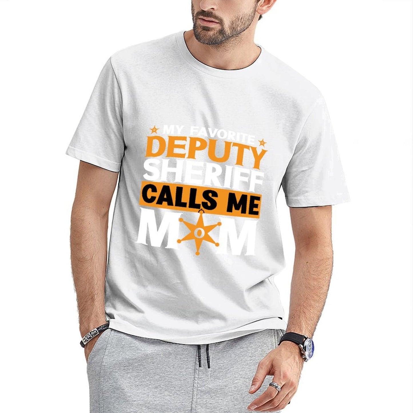 Inkmay Casual Cotton T-shirt Orange Background With Black Text Calls Unisex T-shirtSoftstyle Neat T-Shirt