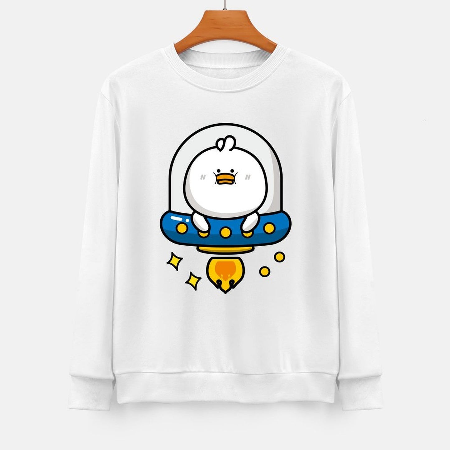 Front Patterned Long Sleeve TopCrew Neck Essential