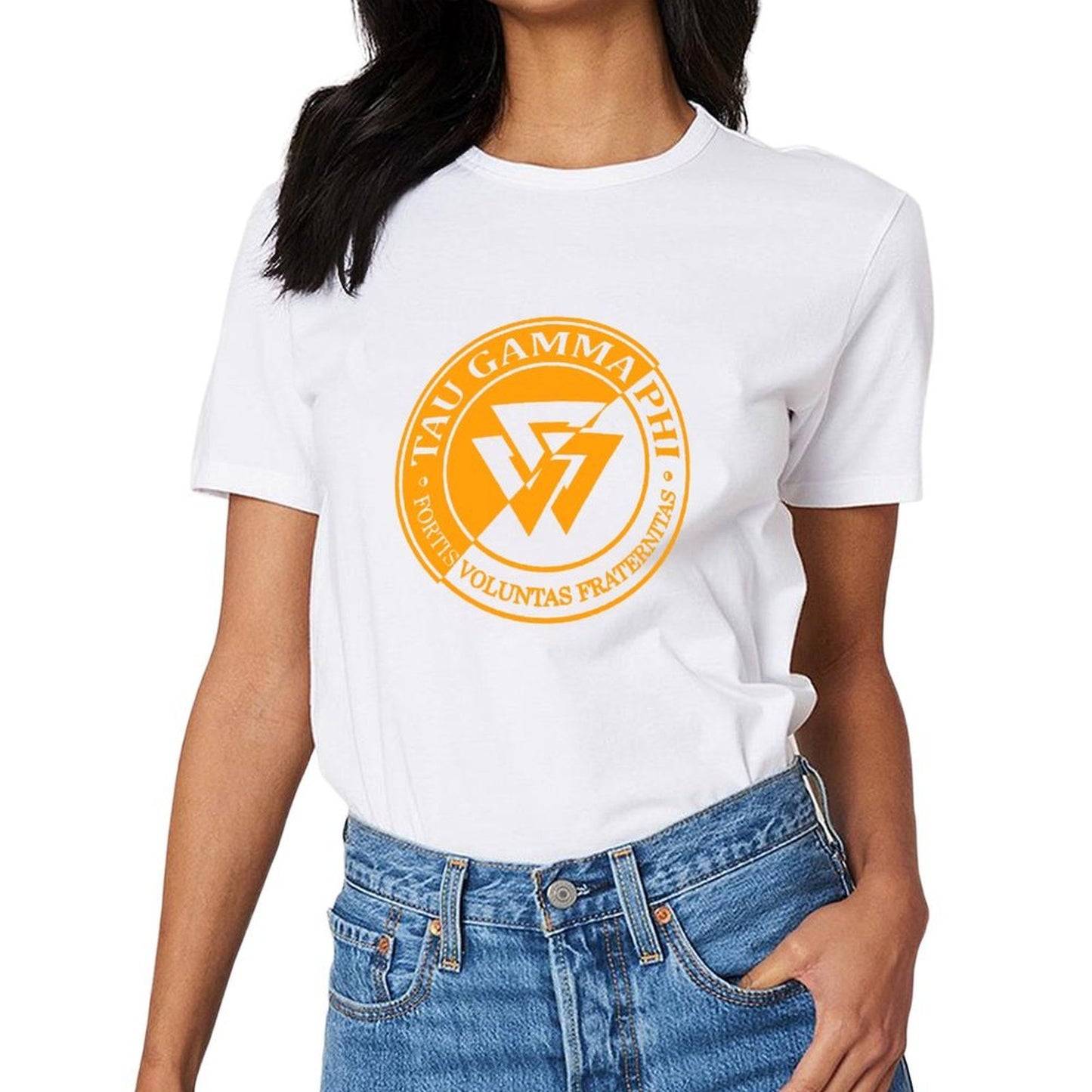 Inkmay Casual Cotton T-shirt Solid Orange Background No Patterns Unisex T-shirtRegular TrueFit T-Shirt