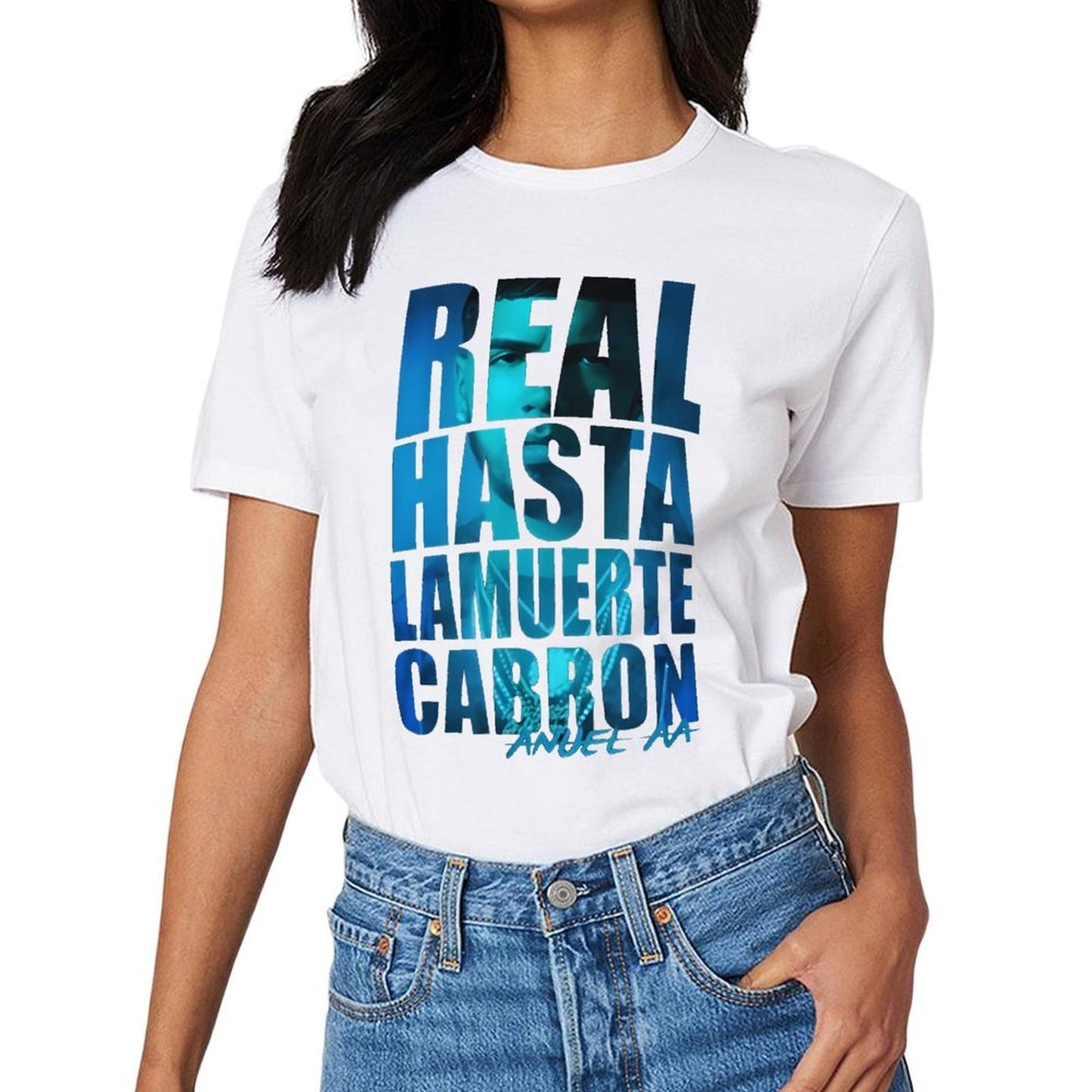 Inkmay Casual Cotton T-shirt Real Hasta La Muerte Carbon Unisex T-shirtEasyStyle V-Neck T-Shirt