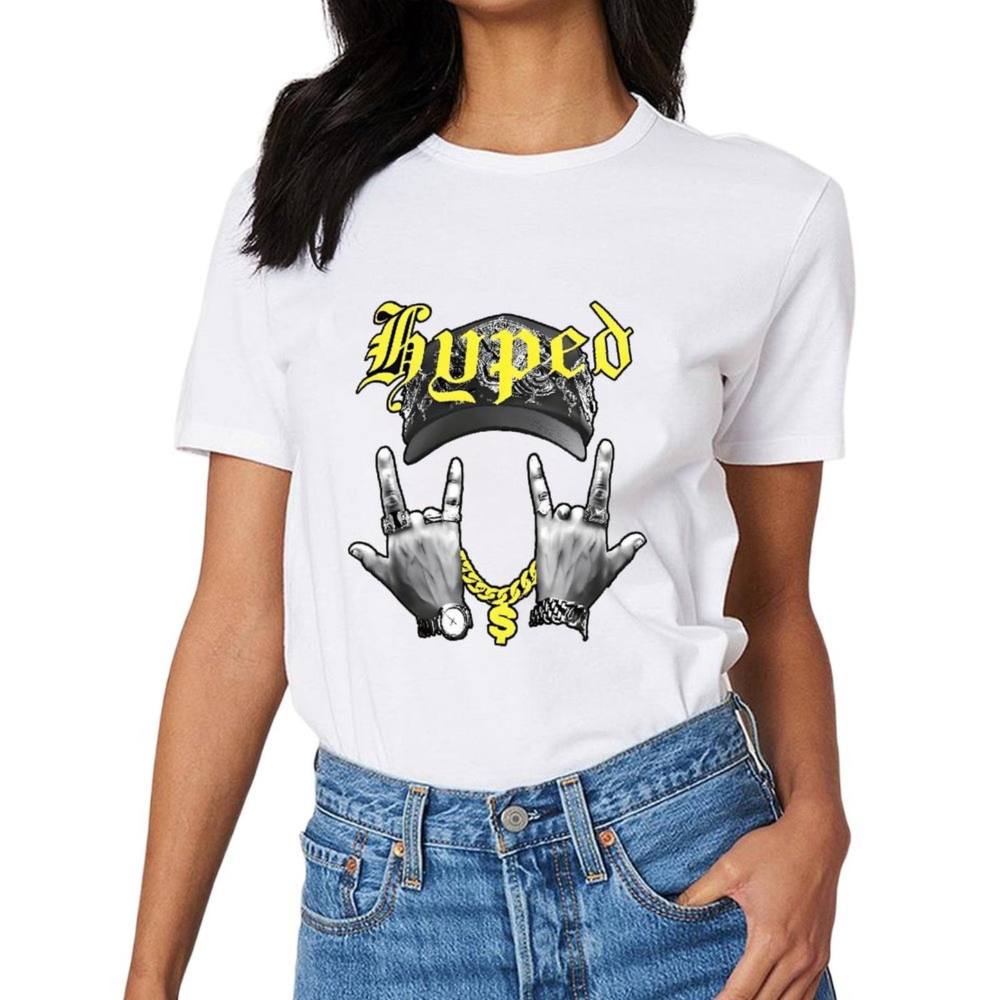Inkmay Casual Cotton T-shirt Hyped Cap With Intricate Design Art Unisex T-shirtTear-Resistant Unisex T-Shirt