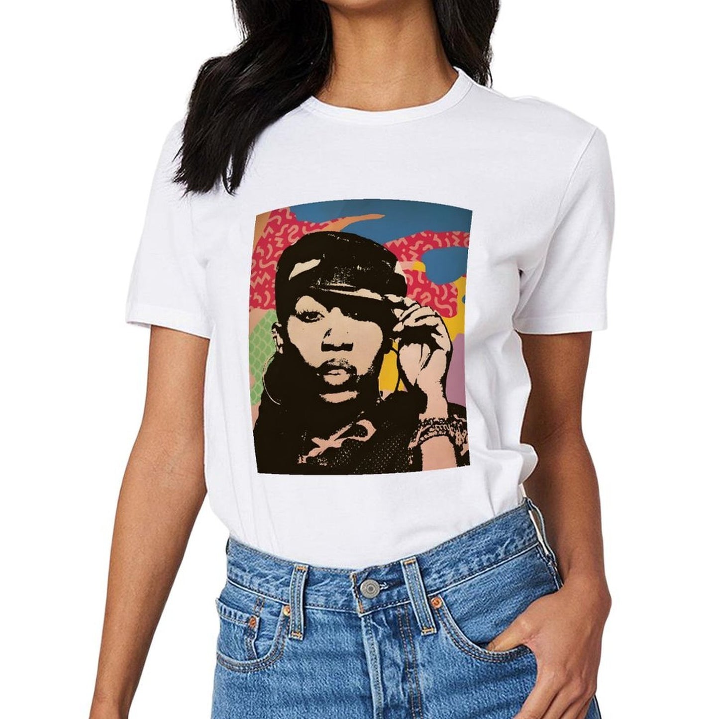 Inkmay Casual Cotton T-shirt Abstract Art With Bold Colors Unisex T-shirtHigh-Quality Relaxed T-Shirt