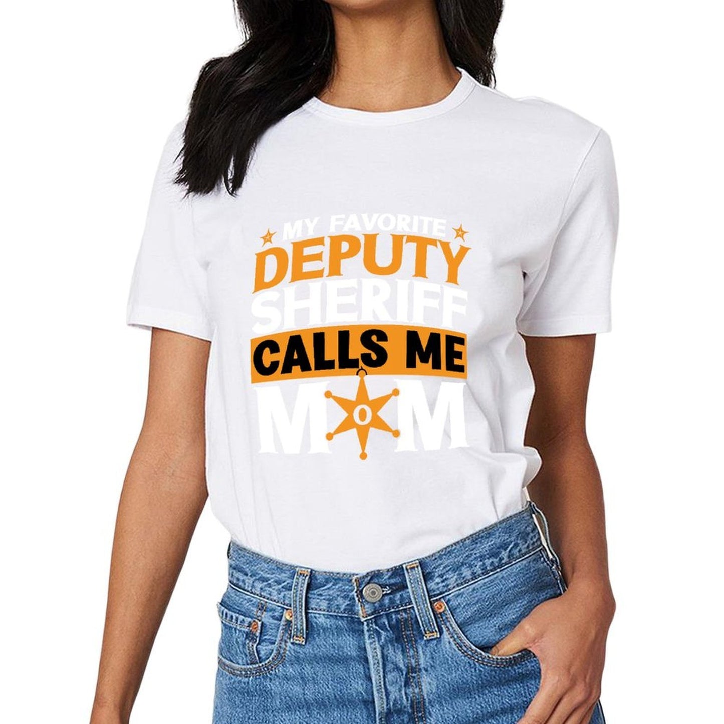 Inkmay Casual Cotton T-shirt Orange Background With Black Text Calls Unisex T-shirtSoftstyle Neat T-Shirt