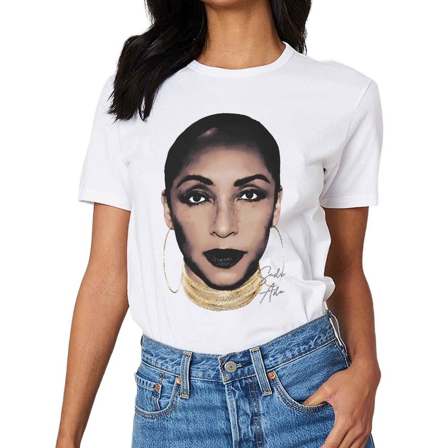 Inkmay Casual Cotton T-shirt Stylish Woman With Bold Makeup Design Unisex T-shirtSoftFeel LooseFit T-Shirt