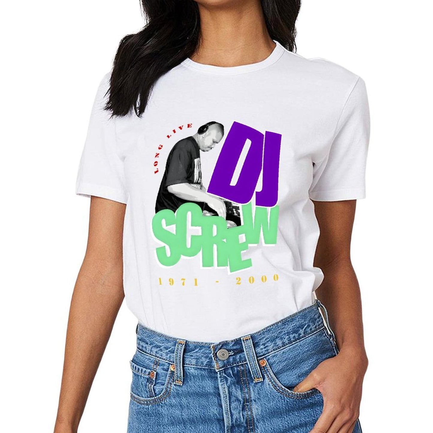 Inkmay Casual Cotton T-shirt Dj Screw Music Artwork Design Prints Unisex T-shirt100% Cotton StreetLine T-Shirt
