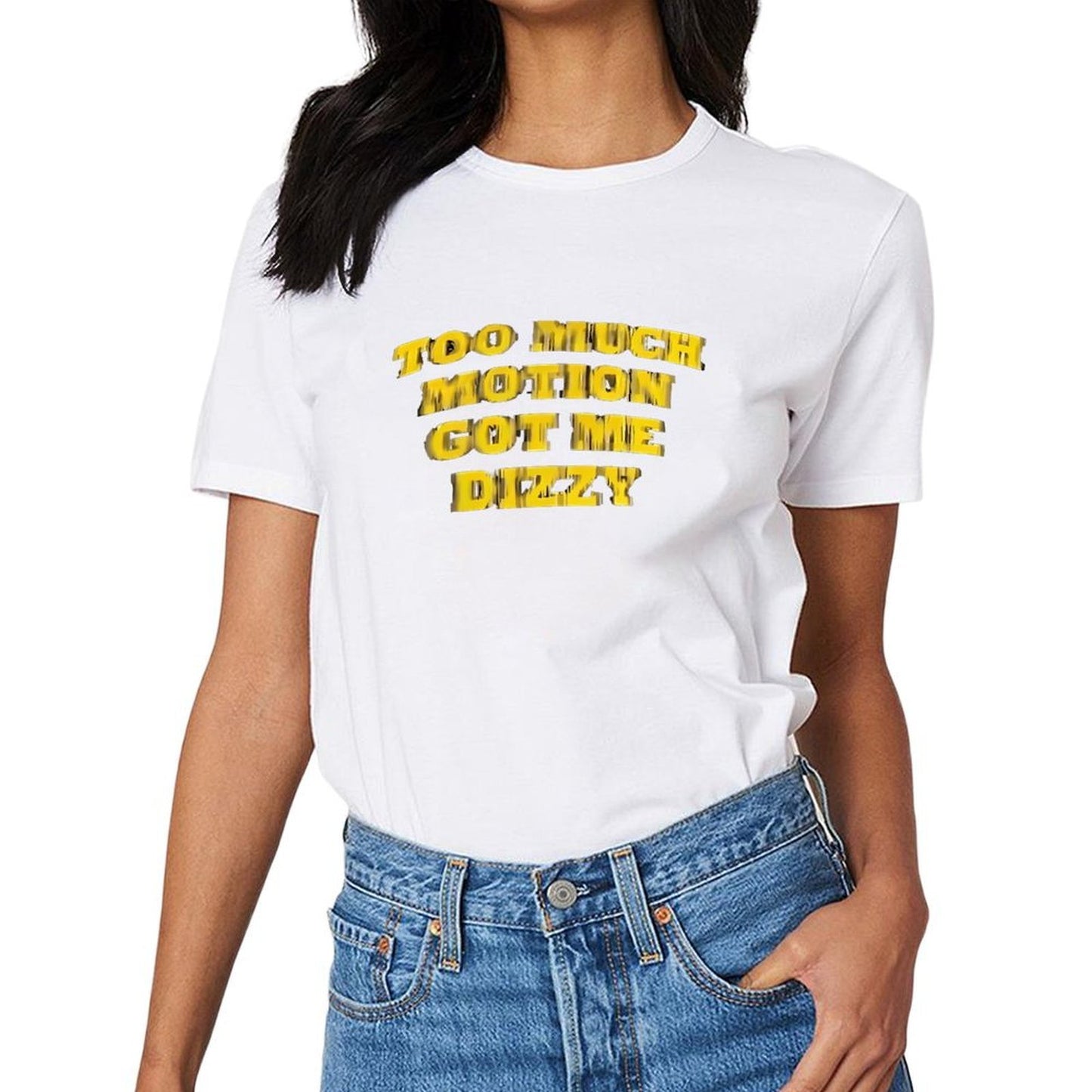 Inkmay Casual Cotton T-shirt Bold Yellow Text On Black Background Unisex T-shirtFitted Regular T-Shirt