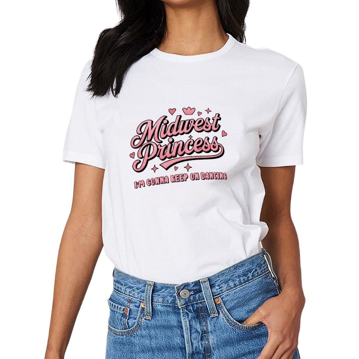 Inkmay Casual Cotton T-shirt Midwest Princess Im Gonna Keep On Dancing Unisex T-shirtSeries Signature T-Shirt