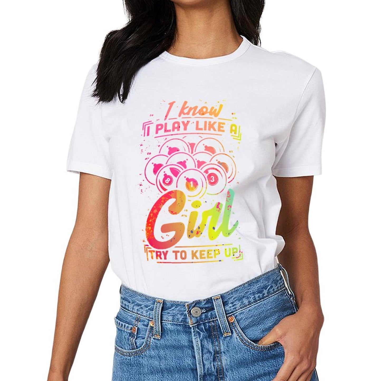Inkmay Casual Cotton T-shirt Colorful Abstract Art With Text Design Unisex T-shirtLong Lasting RegularFit T-Shirt