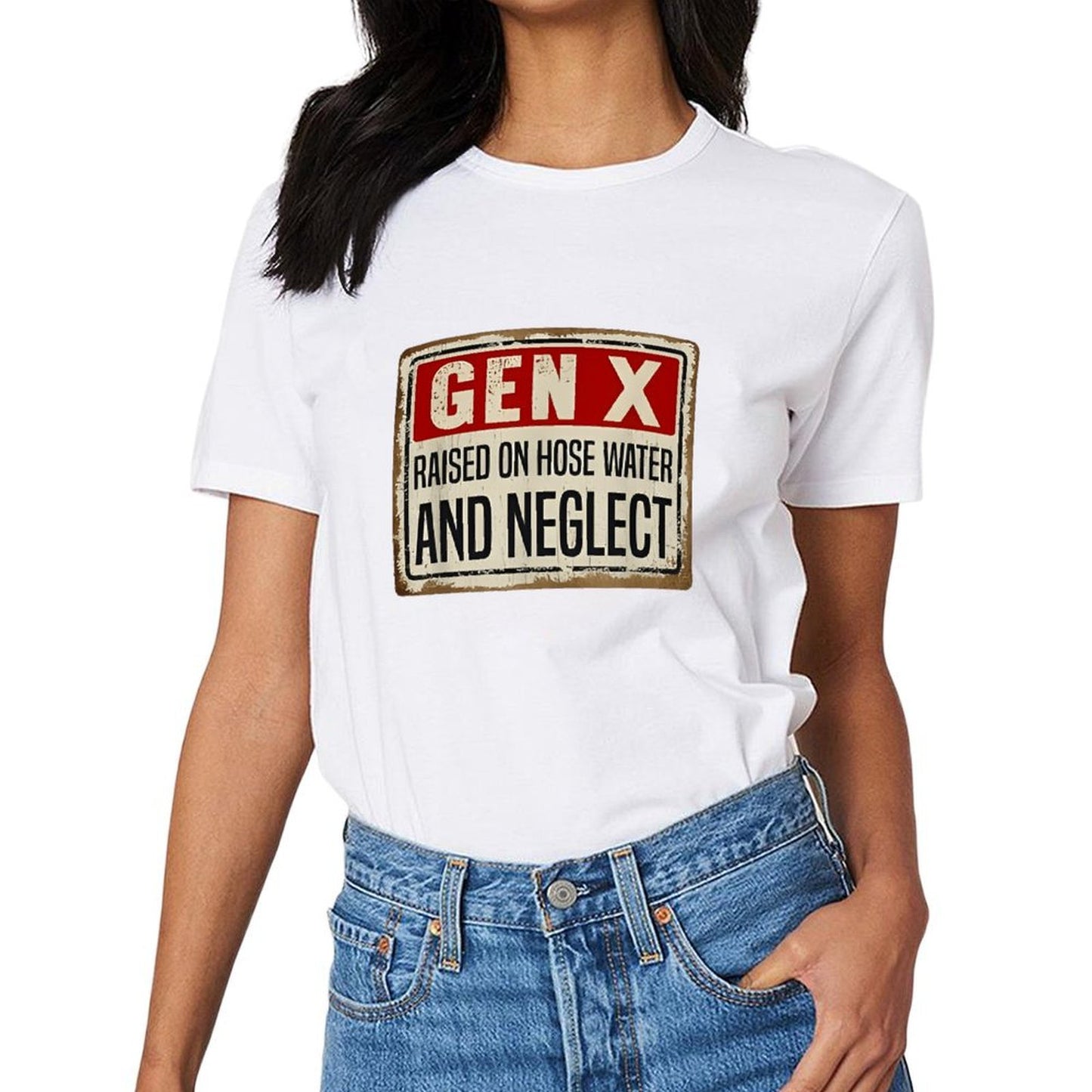 Inkmay Casual Cotton T-shirt Card Design With Red Crosses Unisex T-shirtHeritage Fitted T-Shirt