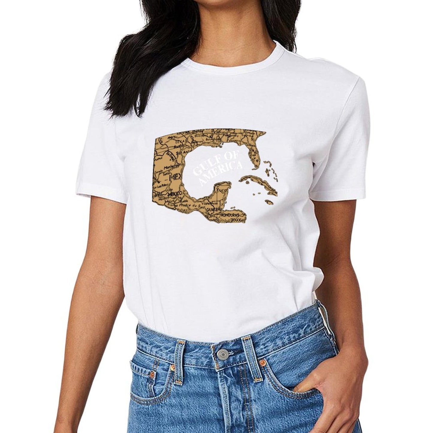 Inkmay Casual Cotton T-shirt Map Of Central America And Unisex T-shirtSlim Fit TrueStyle T-Shirt