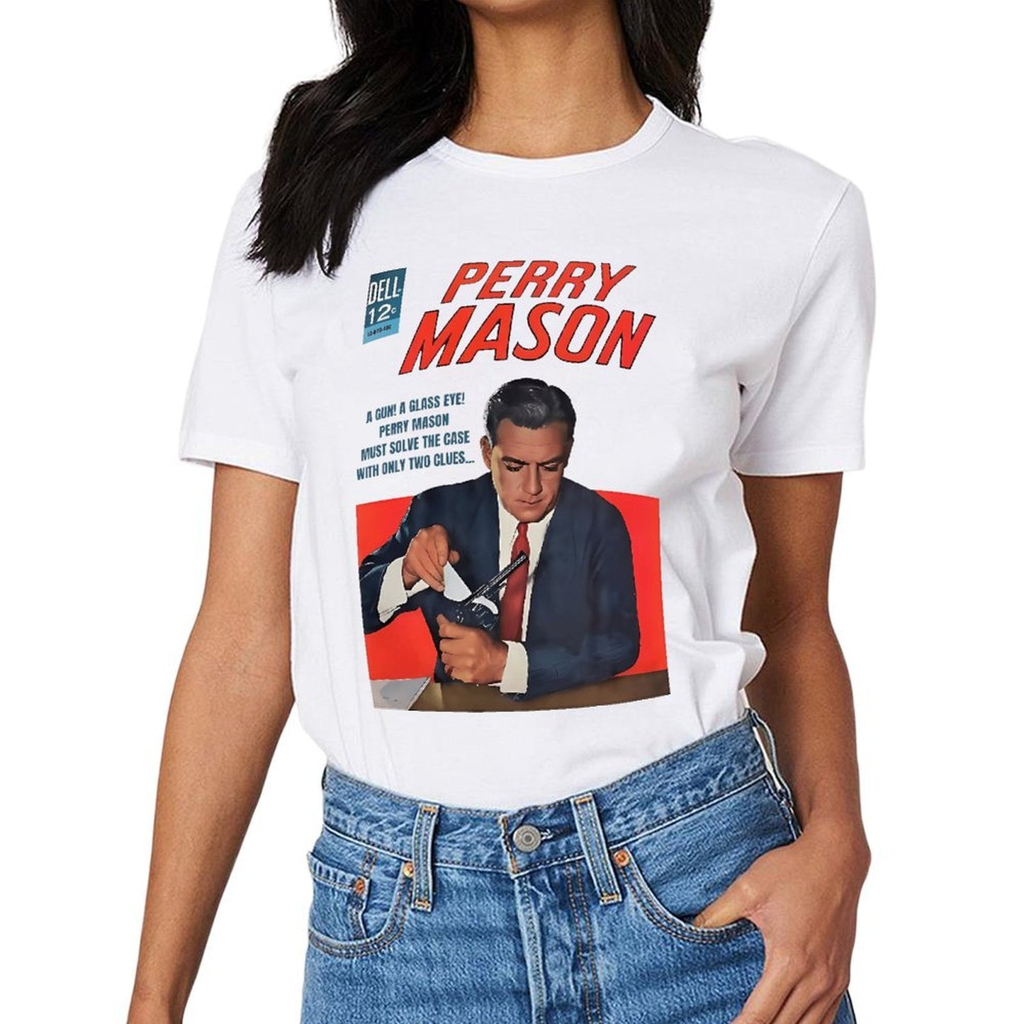 Inkmay Casual Cotton T-shirt Perry Mason Comic Book Cover Art Unisex T-shirtYearRound Retro T-Shirt