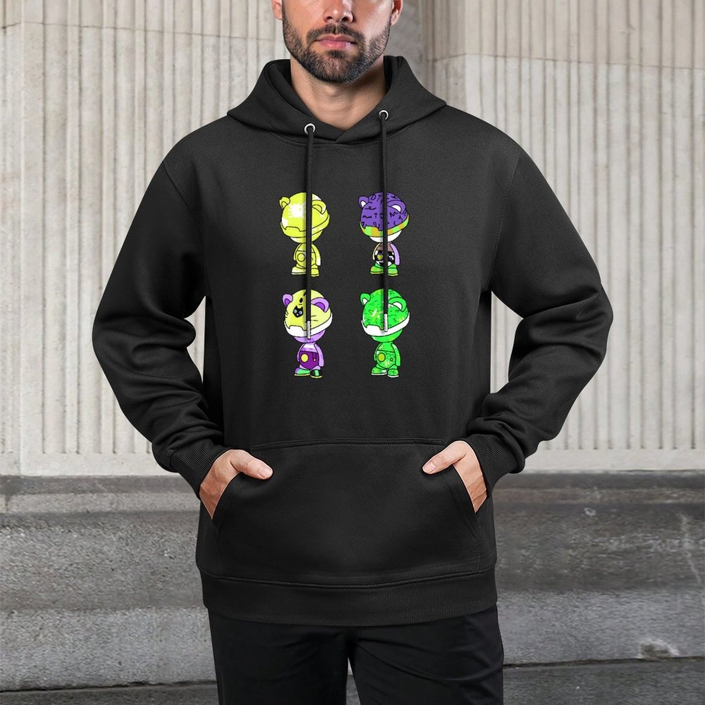 IPIB 250g Hooded Pocket Sweatshirt Front GraphicMen's Hooded  Sweatshirt6000074-2