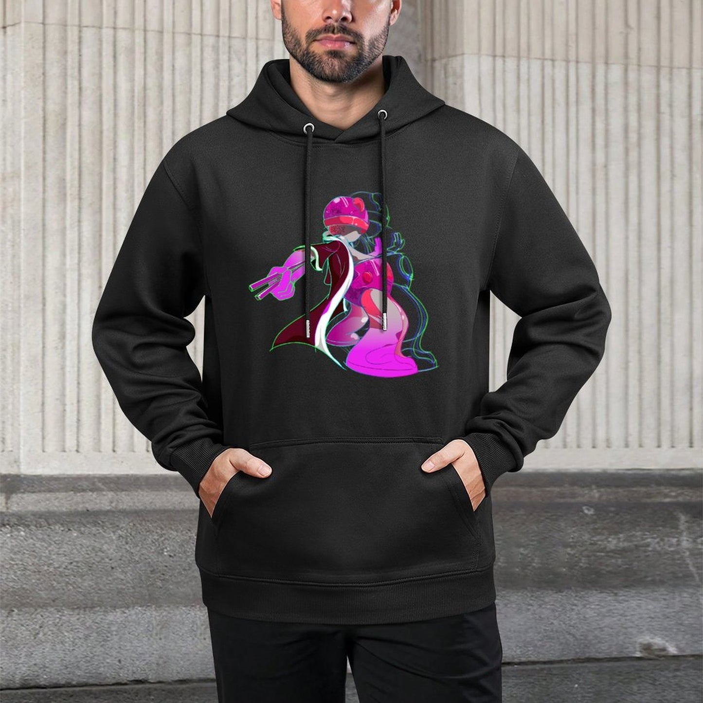 IPIB 250g Hooded Pocket Sweatshirt Front GraphicMen's Hooded  Sweatshirt6000009-2