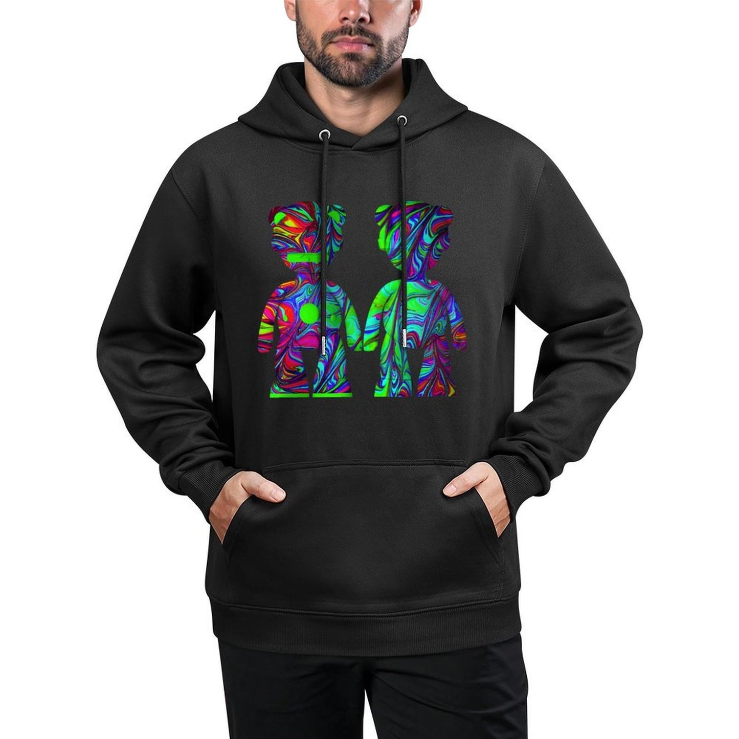 IPIB 250g Hooded Pocket Sweatshirt Front GraphicMen's Hooded  Sweatshirt6000088-1
