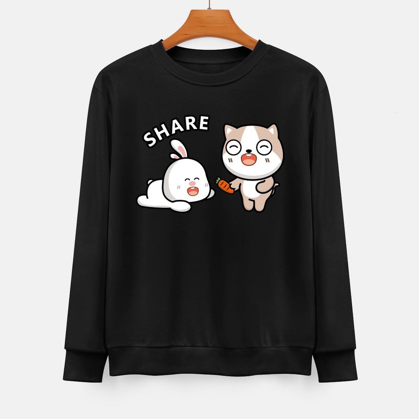 Front Patterned Long Sleeve TopFade-Proof Heat-Transfer