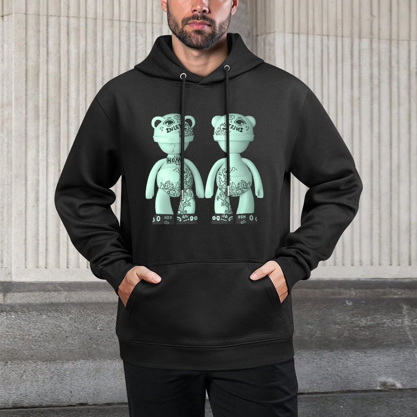 IPIB 250g Hooded Pocket Sweatshirt Front GraphicMen's Hooded  Sweatshirt6000082-3