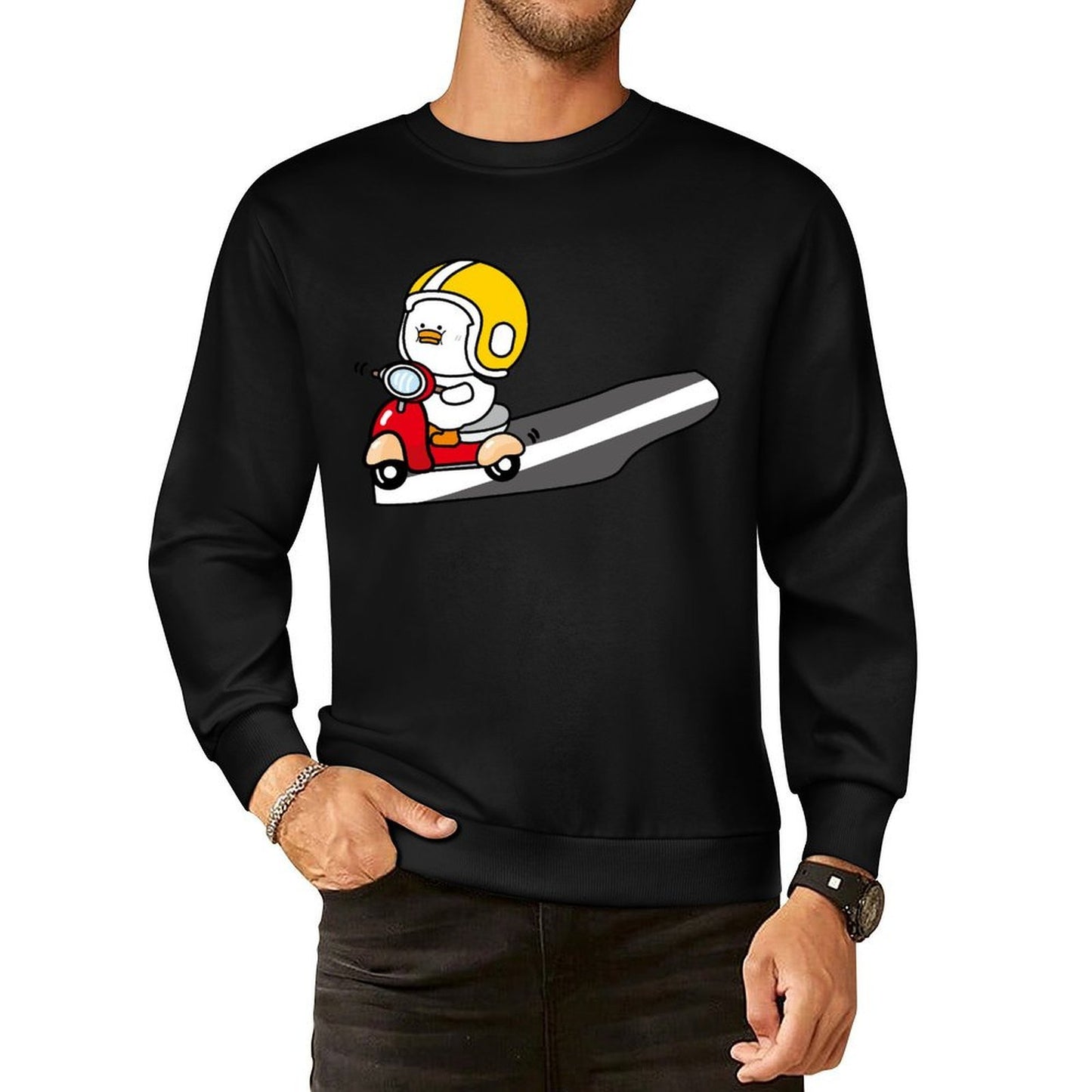 Front Patterned Long Sleeve TopSport Batch-Printed