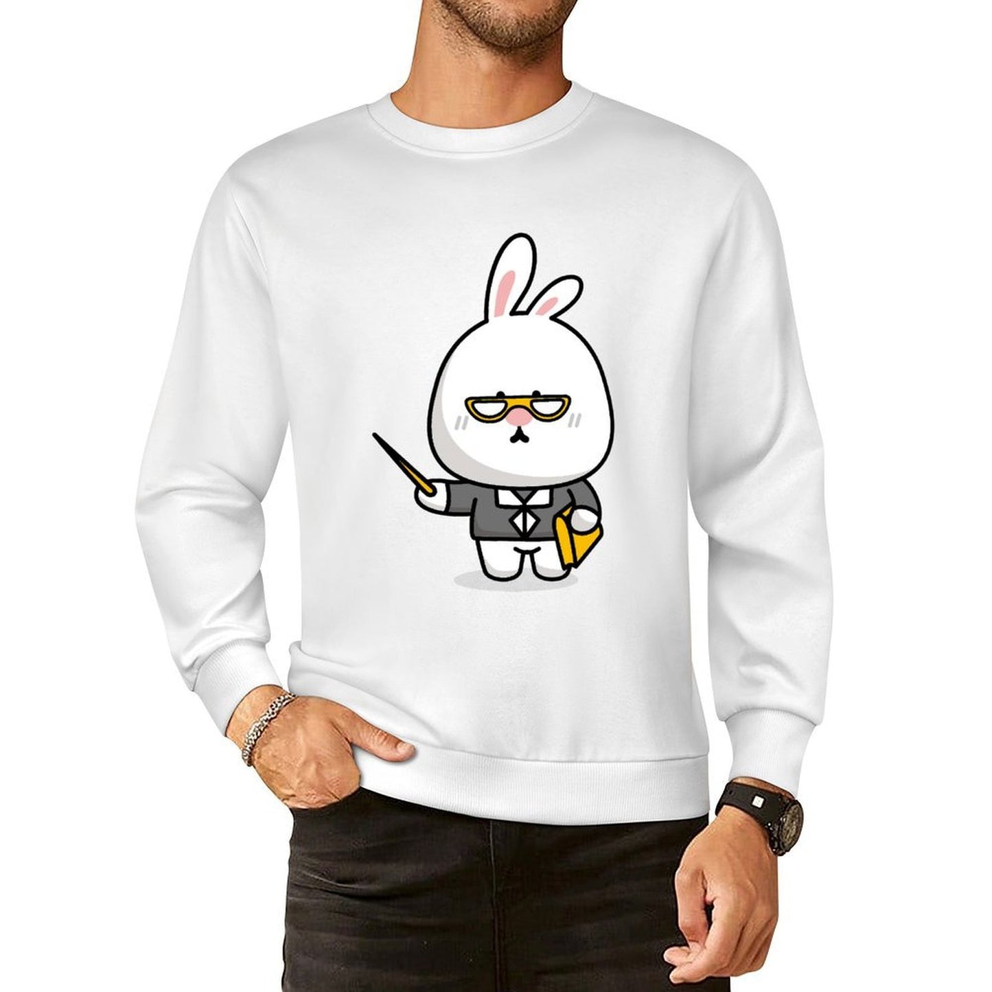 Front Patterned Long Sleeve TopSmoothWear Softstyle