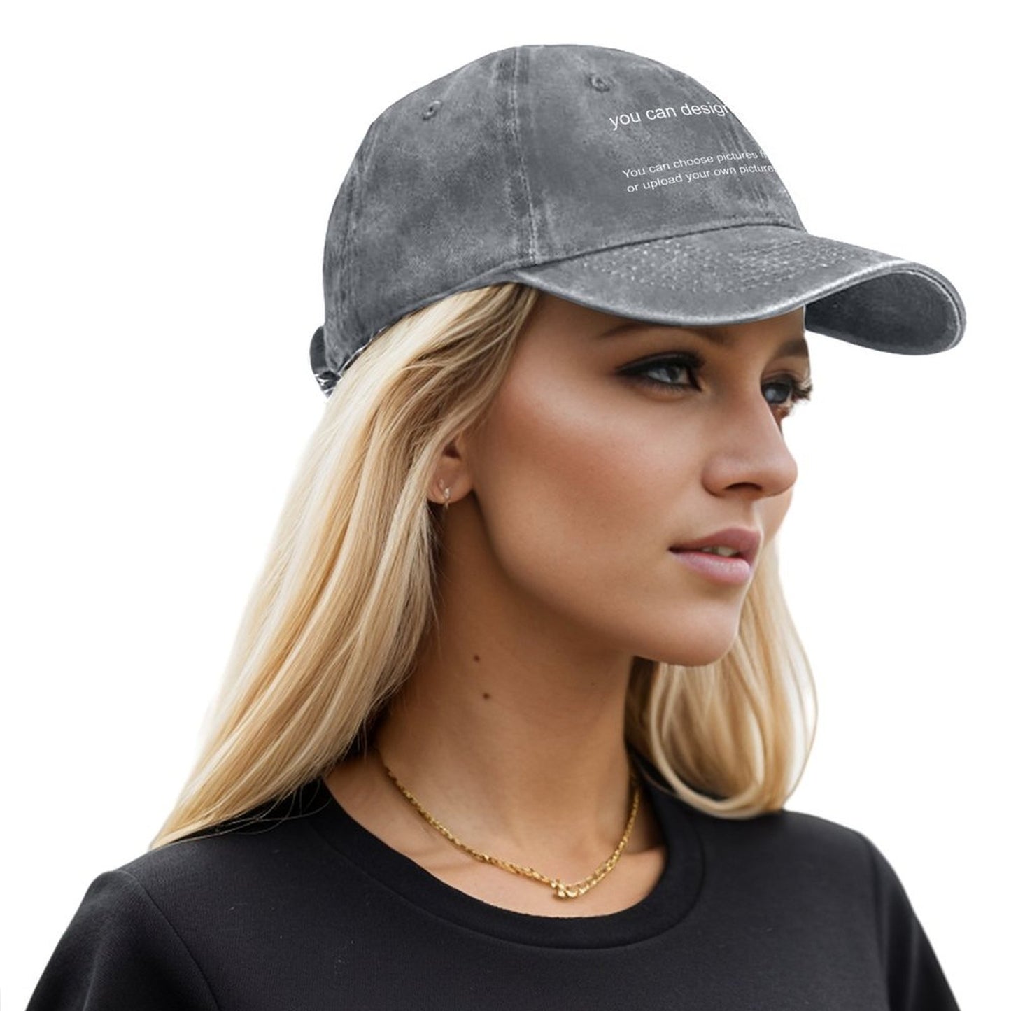Washed Denim Hat Support personalized design