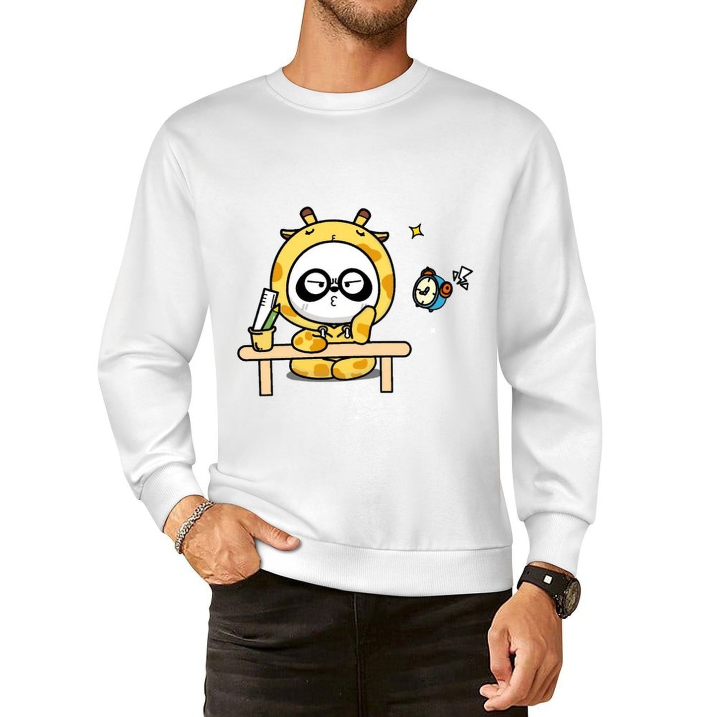 Front Patterned Long Sleeve TopNeutral Crisp Print