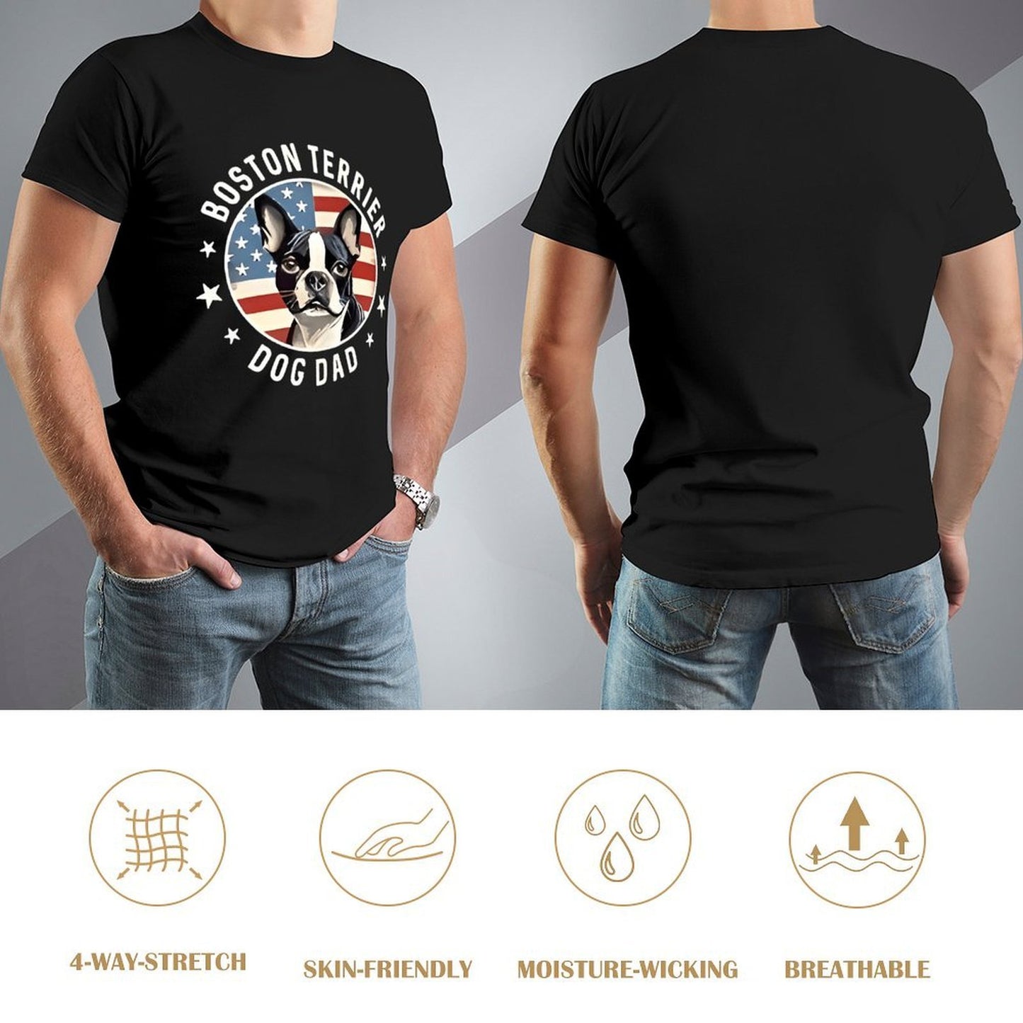 Inkmay Casual Cotton T-shirt Bold Dog Face With Text Design Unisex T-shirtBold CleanCut T-Shirt