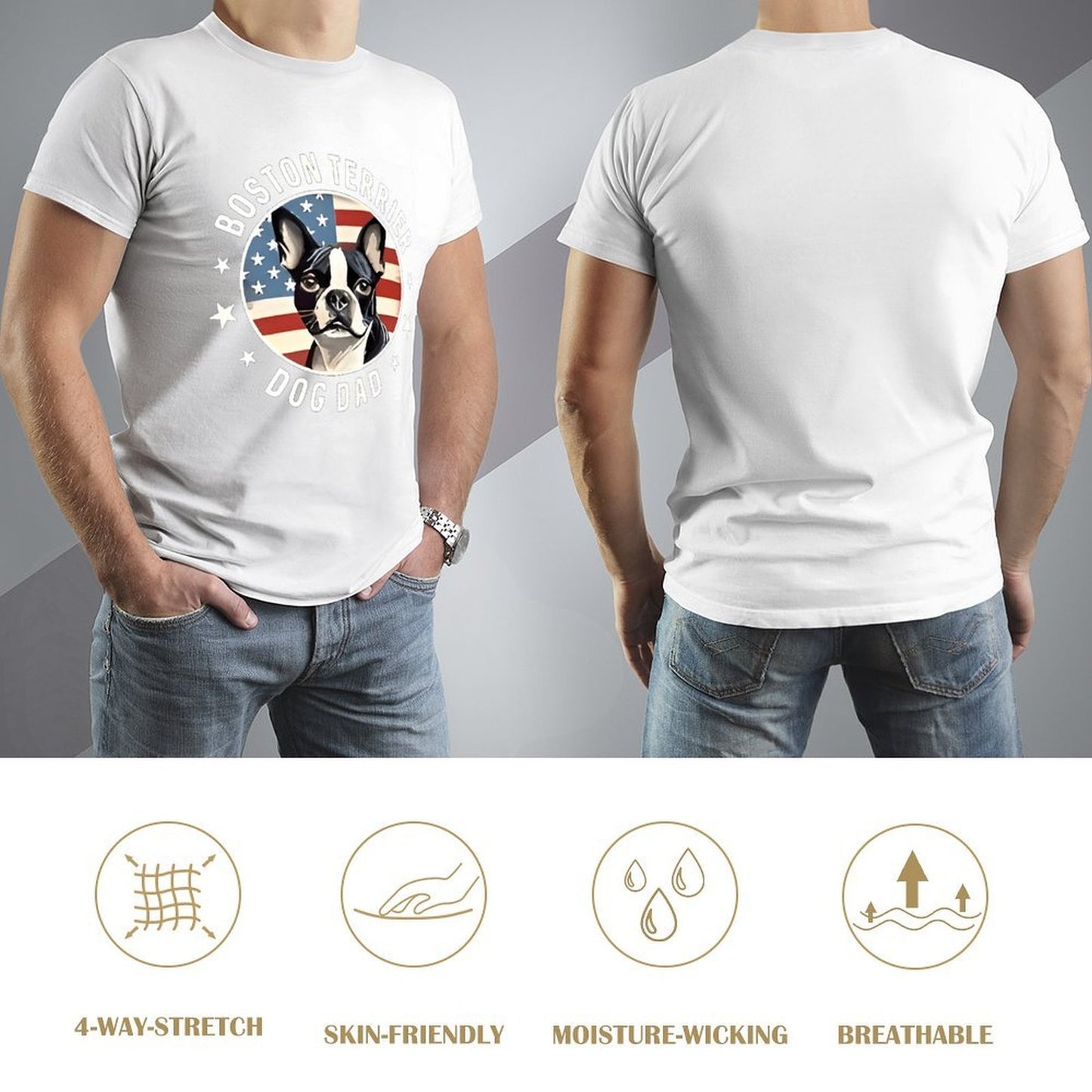 Inkmay Casual Cotton T-shirt Bold Dog Face With Text Design Unisex T-shirtBold CleanCut T-Shirt