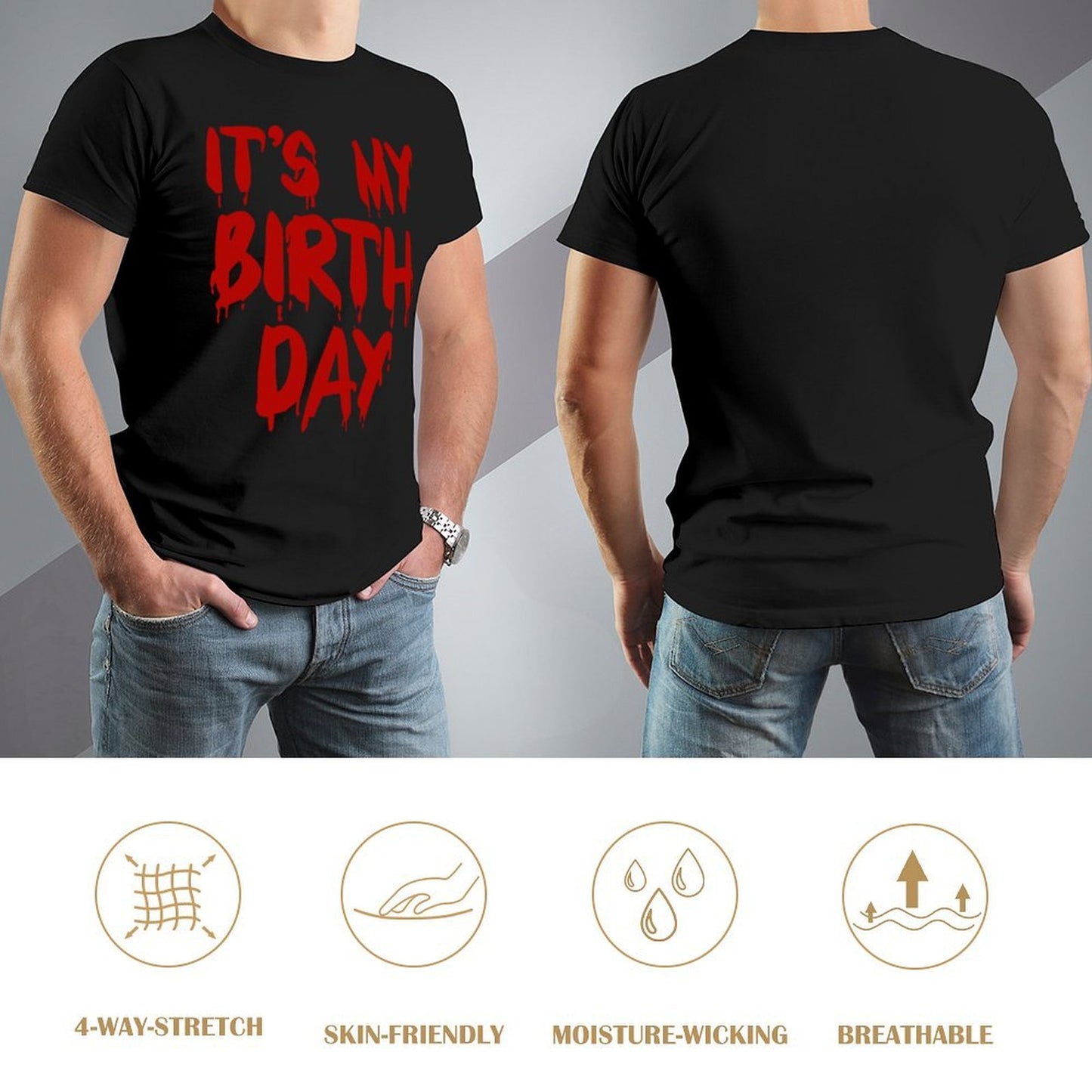 Inkmay Casual Cotton T-shirt It S My Birthday Day Print Unisex T-shirtUnisex Ultra Durable T-Shirt