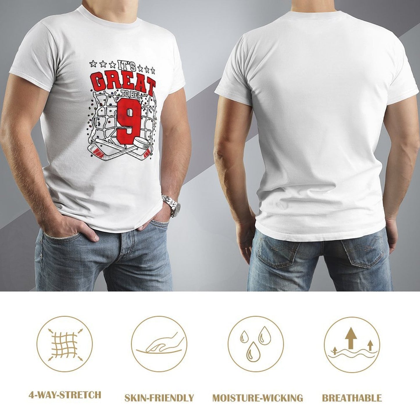 Inkmay Casual Cotton T-shirt It S Great To Be Nine Unisex T-shirtStandard Clean T-Shirt
