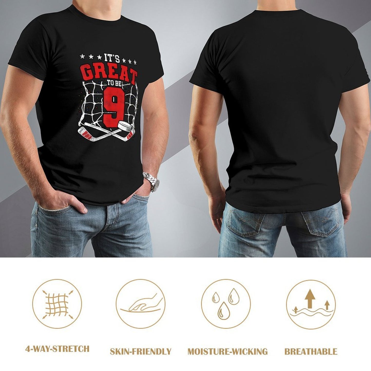 Inkmay Casual Cotton T-shirt It S Great To Be Nine Unisex T-shirtStandard Clean T-Shirt